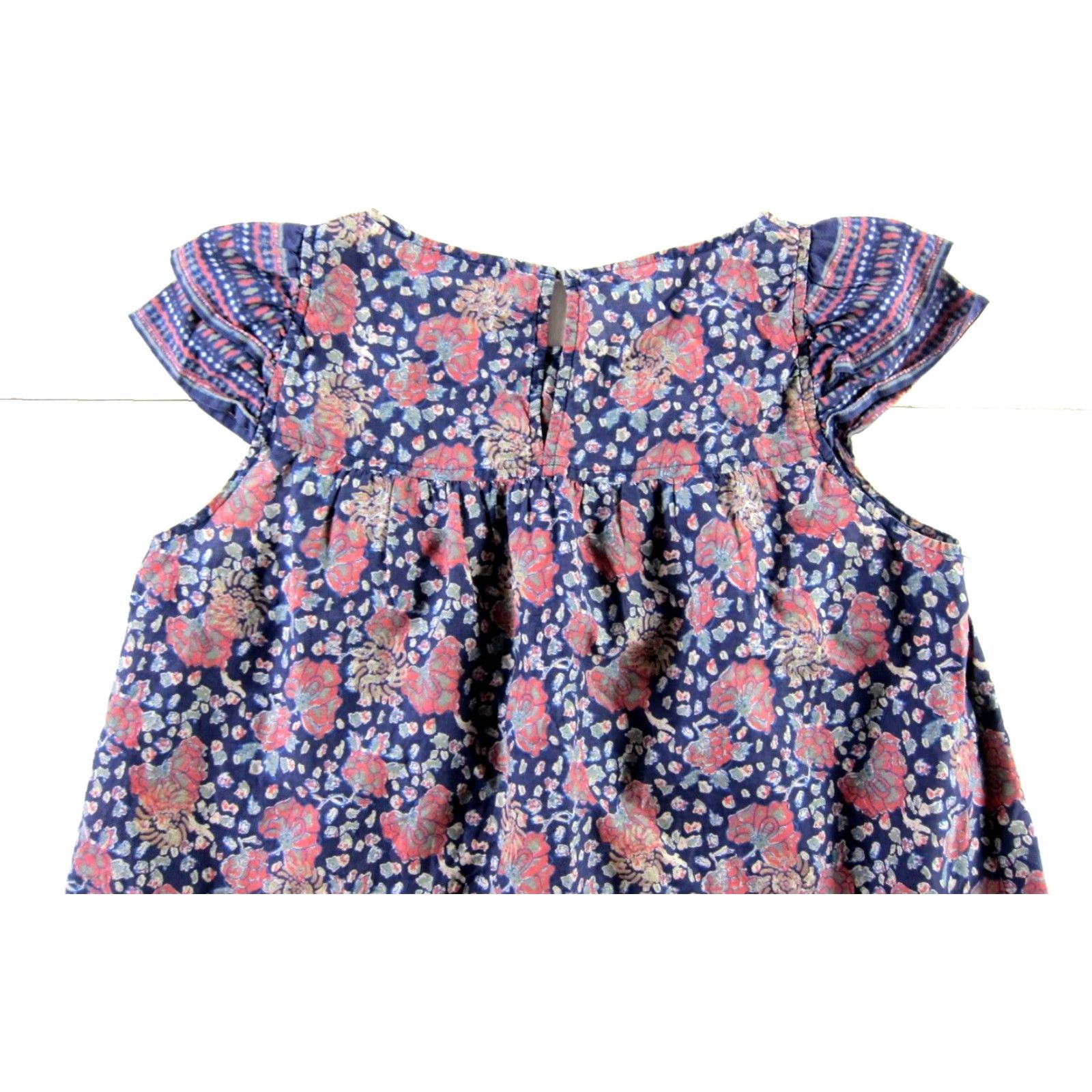Madewell Madewell Blouse Cap Sleeve 8 Women 100% Cotton Tunic Floral Blue Pink Peasant Size M / US 6-8 / IT 42-44 - 5 Thumbnail