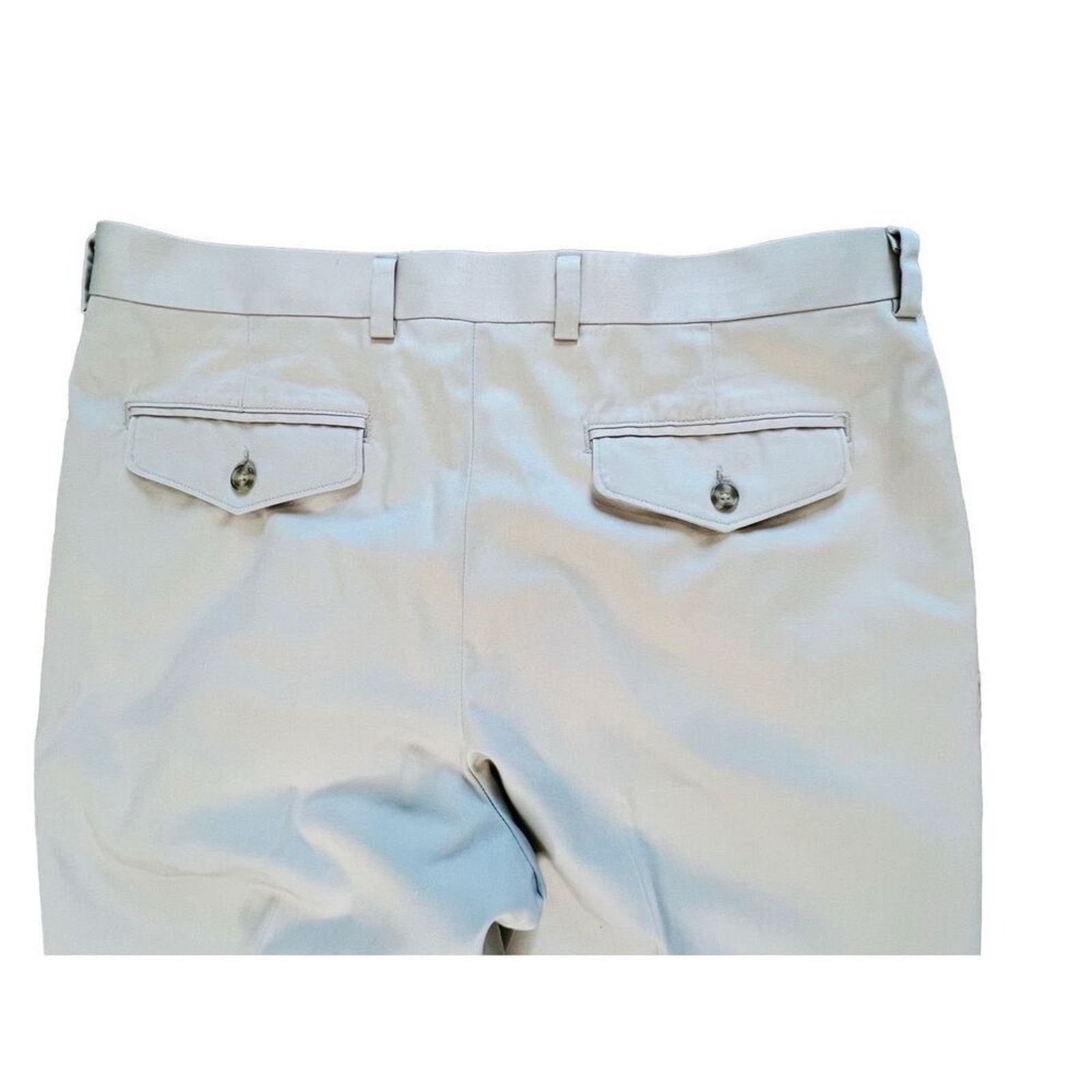 L.L. Bean L.L. Bean Wrinkle Free Off White Pleated Chino Pant 35/29 Size US 35 - 4 Thumbnail