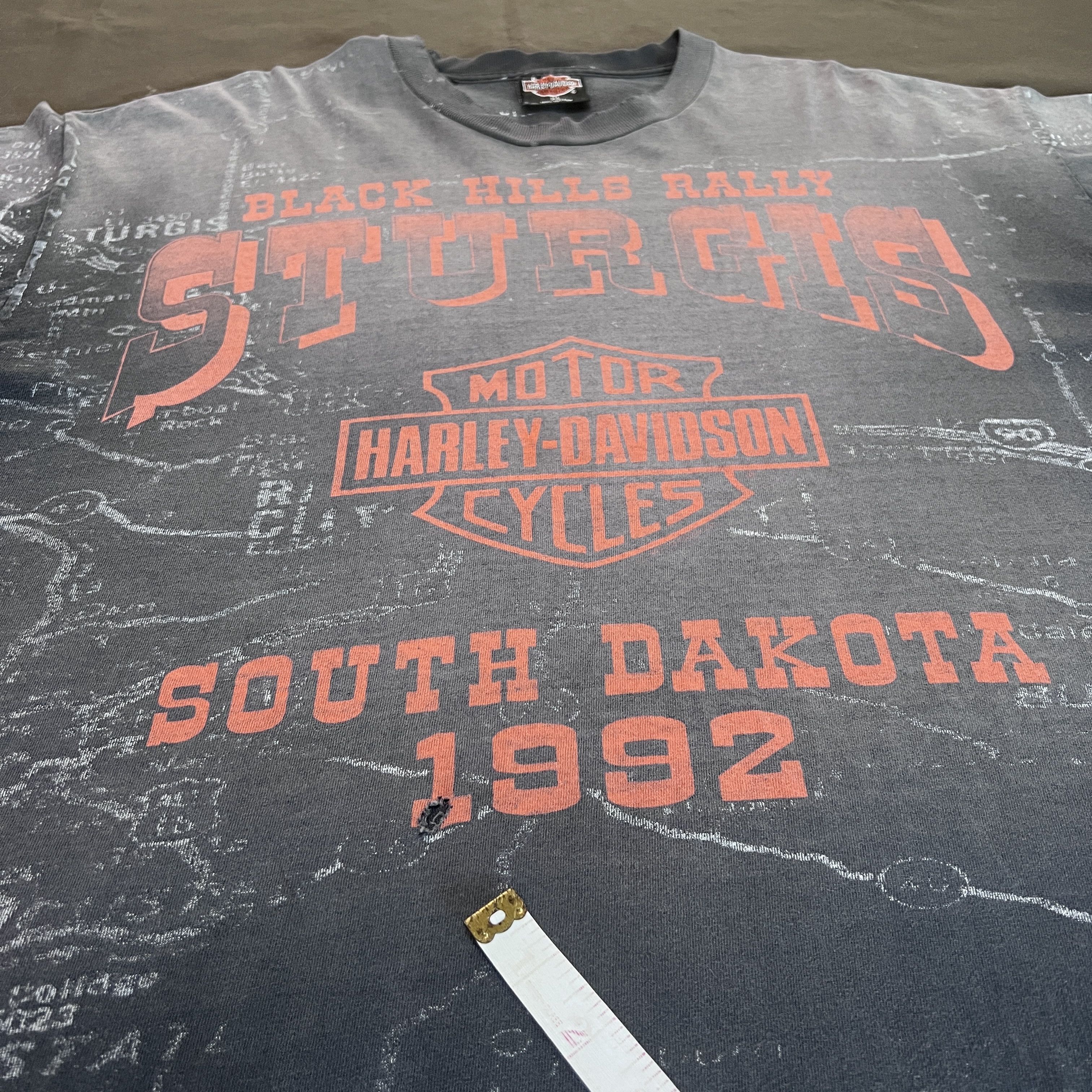Harley Davidson Vintage 90s Harley Davidson All Over Print XL Thrashed Faded Size US XL / EU 56 / 4 - 11 Thumbnail