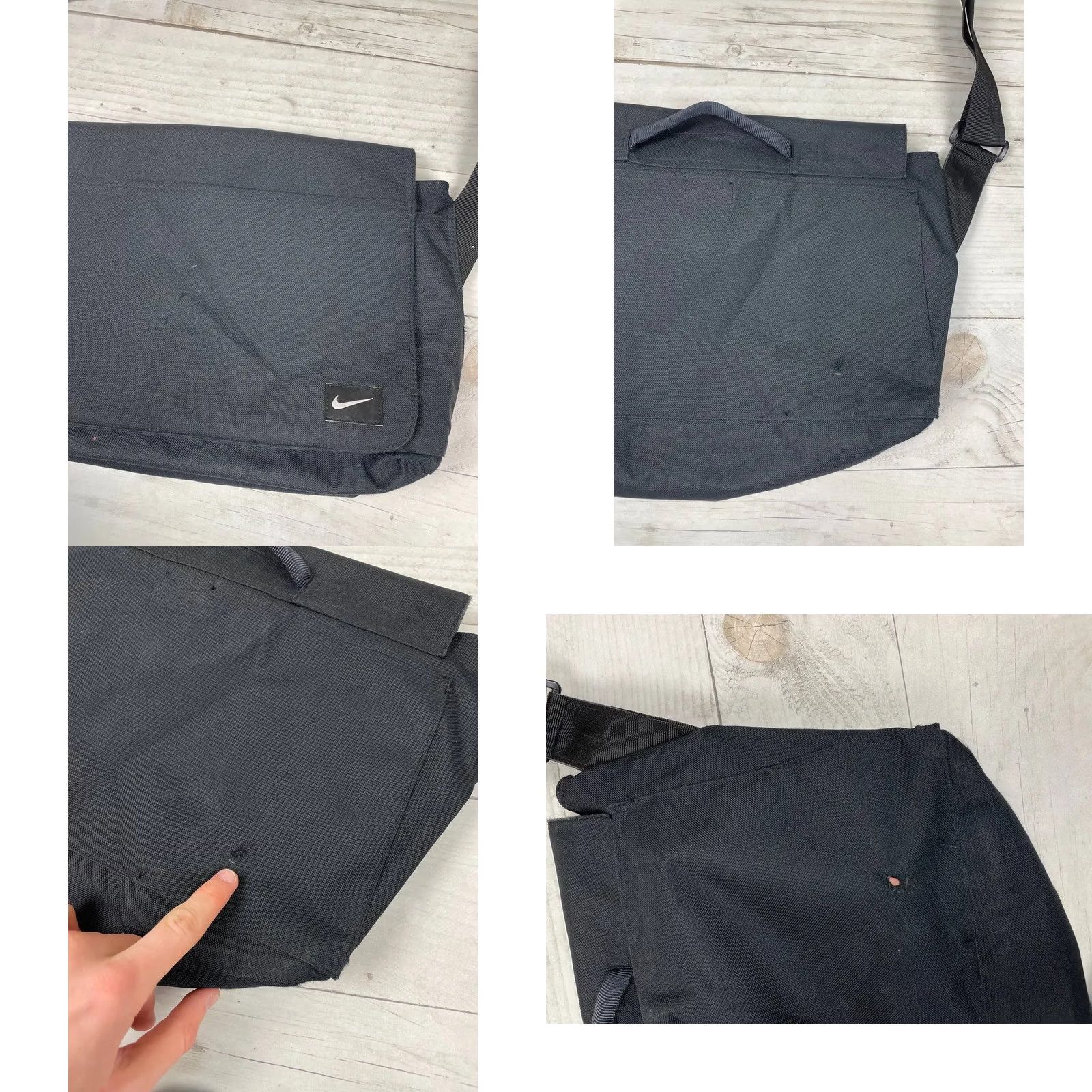 Nike VINTAGE Nike Messenger Bag 00s Black Shoulder Strap Nylon Polyester Men Travel Casual Indoor 45/35/10cm Size ONE SIZE - 8 Thumbnail