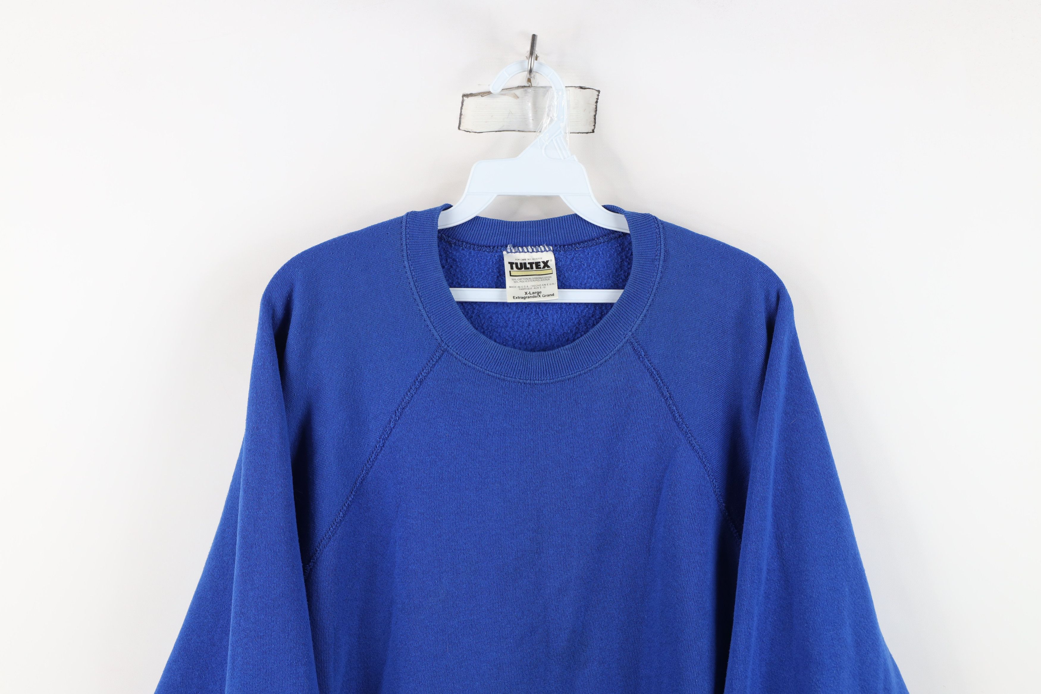 Vintage Vintage 90s Streetwear Crewneck Sweatshirt Royal Blue USA Size US XL / EU 56 / 4 - 2 Thumbnail