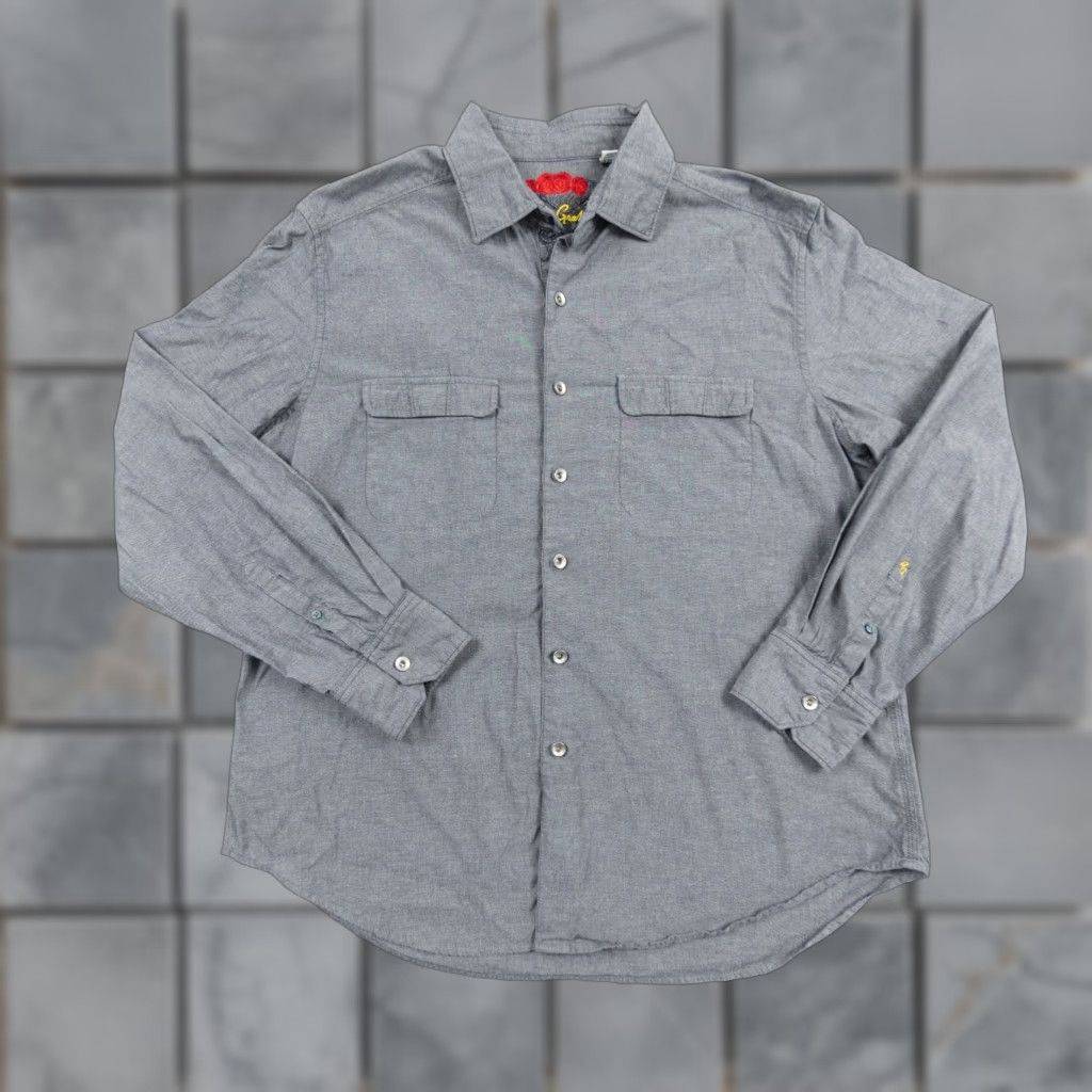 Robert Graham Robert Graham Button-Up Shirt Mens 2XL Gray Long Sleeve Classic Fit Embroidered Size US XXL / EU 58 / 5 - 1 Thumbnail