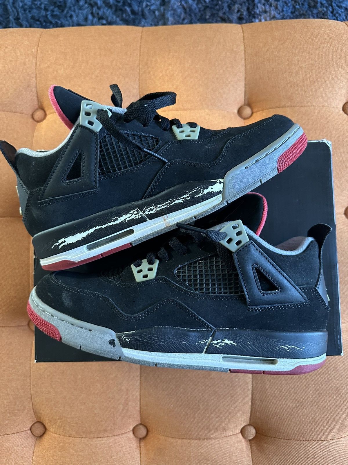 Jordan Brand × Nike × Vintage Jordan 4 Retro Bred 2012 Sz. 7 Size US 7 / EU 40 - 1 Thumbnail