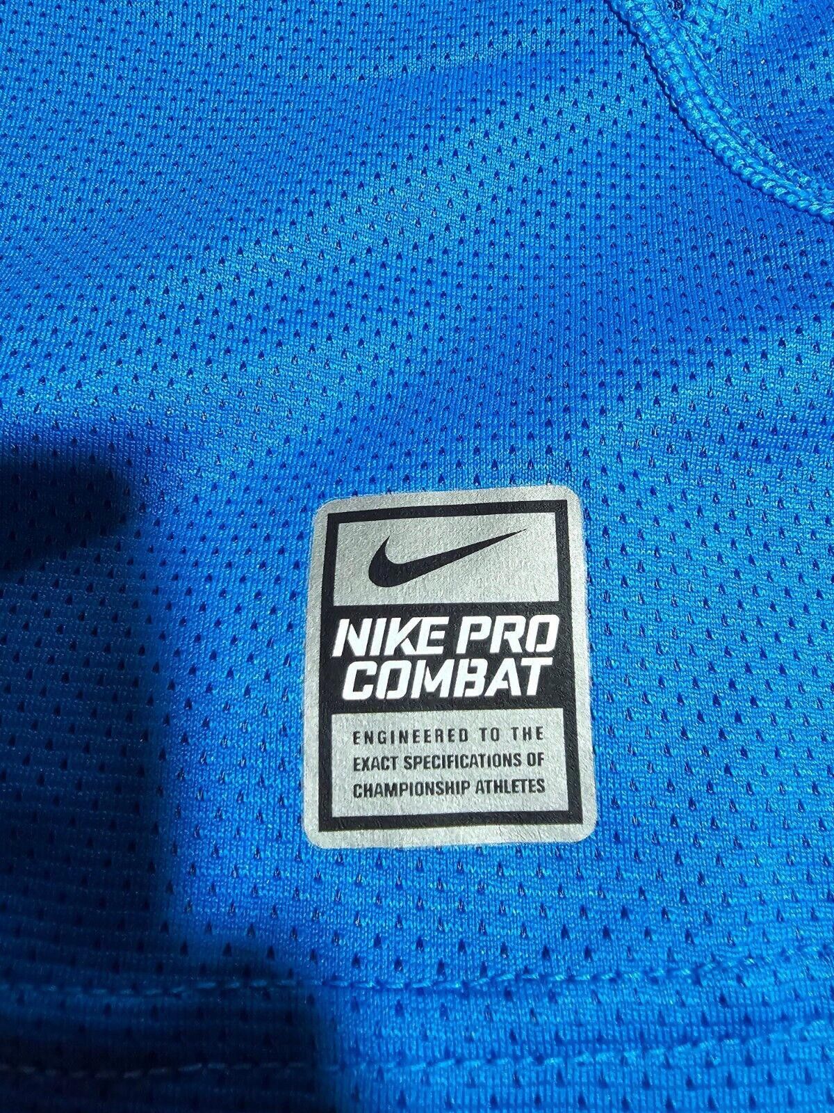 Nike Nike Pro Combat Shirt Mens L Blue Drifit Short Sleeve Fitted Size US L / EU 52-54 / 3 - 6 Thumbnail