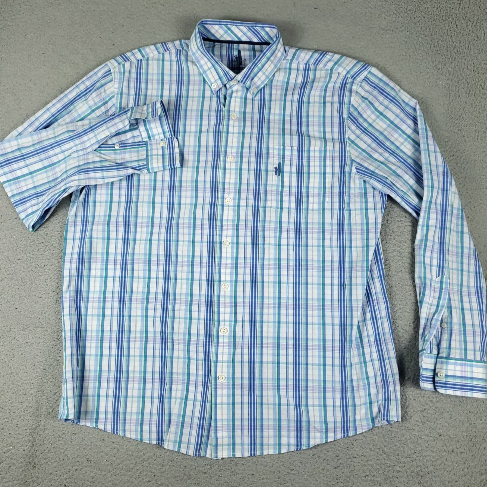 johnnie-O Johnnie-O Shirt Mens XL Blue Plaid Button-Up Long Sleeve American Classic Size US XL / EU 56 / 4 - 2 Thumbnail