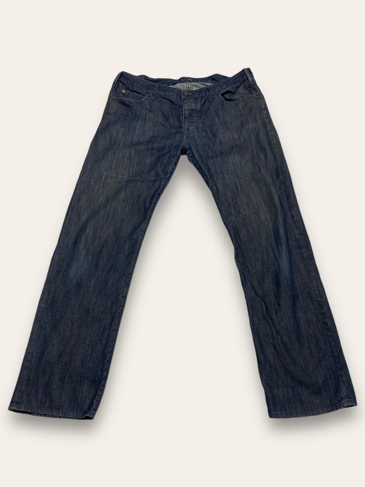 Armani Vintage ARMANI Dark Blue Denim Jeans Wide Baggy Y2K Size US 38 / EU 54 - 2 Thumbnail