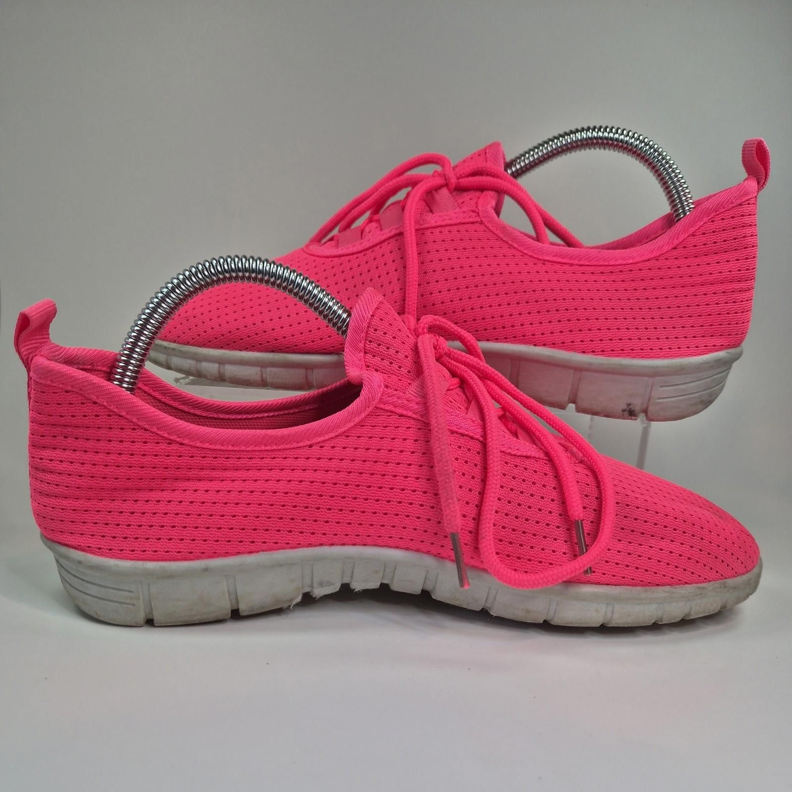 Other Light Weight Women Shoes Sz8 Neon Pink Athletic Lace Up Mesh Size US 8 / IT 38 - 5 Thumbnail