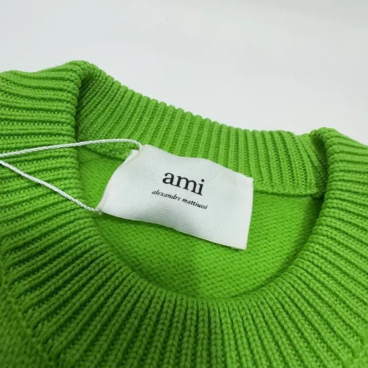 Other Ami Paris Love Logo Green Wool Sweater -2507 Size US S / EU 44-46 / 1 - 1 Thumbnail