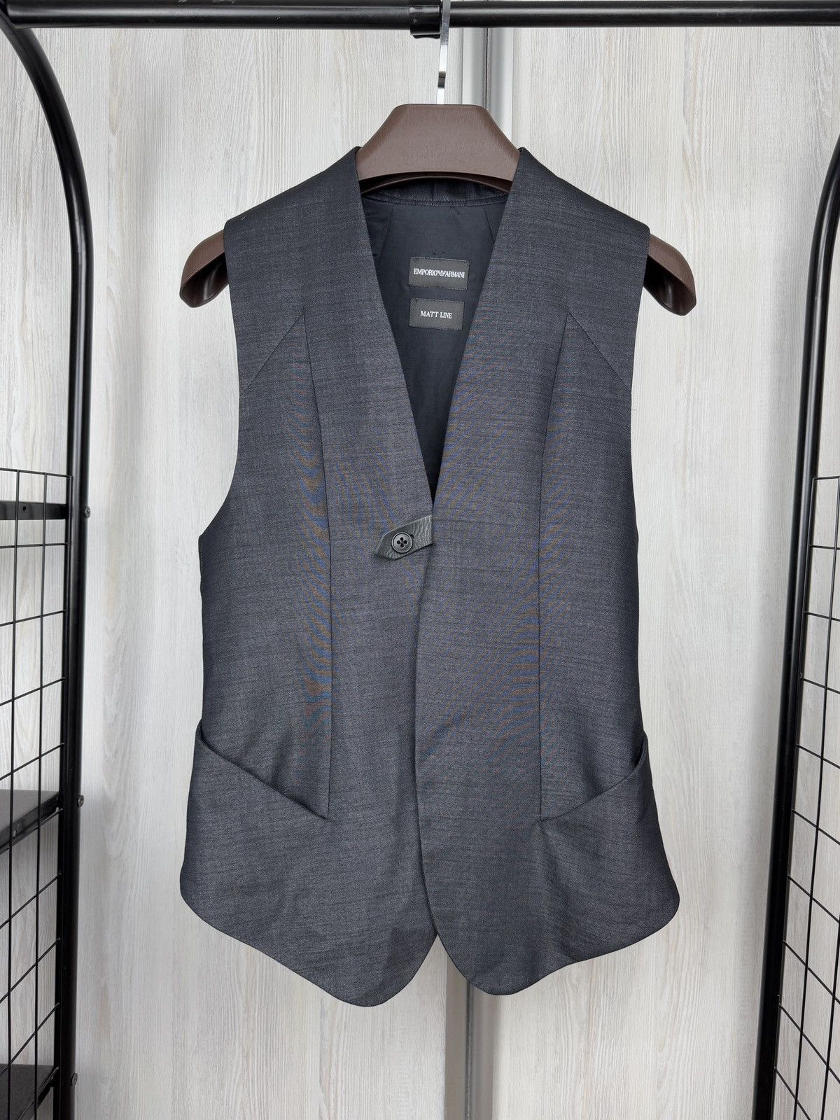 Emporio Armani Matt Line Charocal grey Suit Vest Tailoring