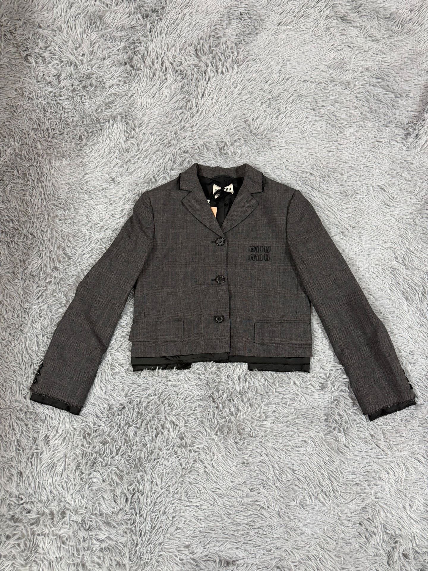 Miu Miu Miu Miu Formal Embroidered Black Blazer it_40 Women Size S / US 4 / IT 40 - 1 Thumbnail