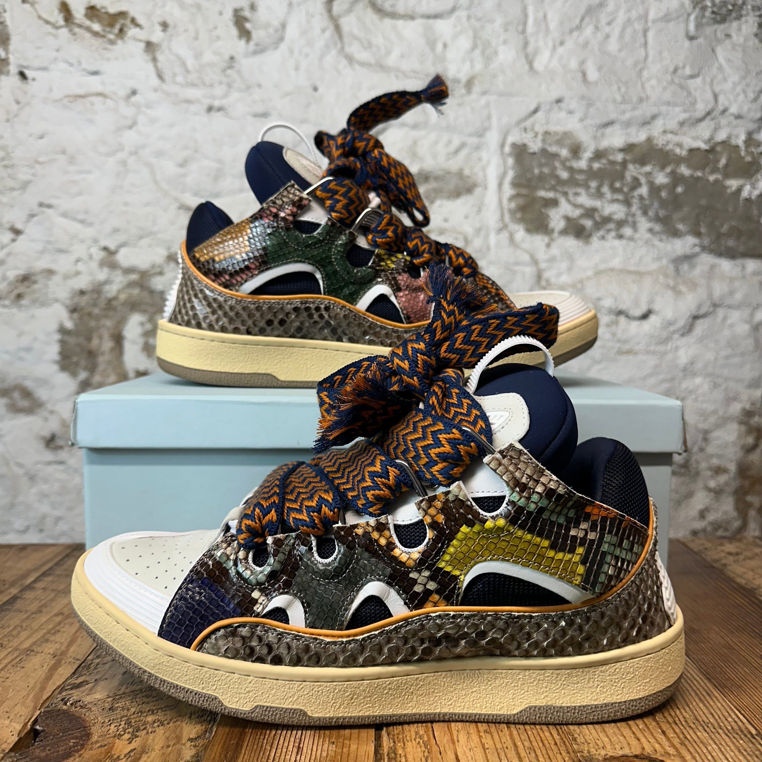 Lanvin Lanvin Curb Multicolor Snakeskin Sneaker Sz 12 (45) Size US 12 / EU 45 - 1 Thumbnail