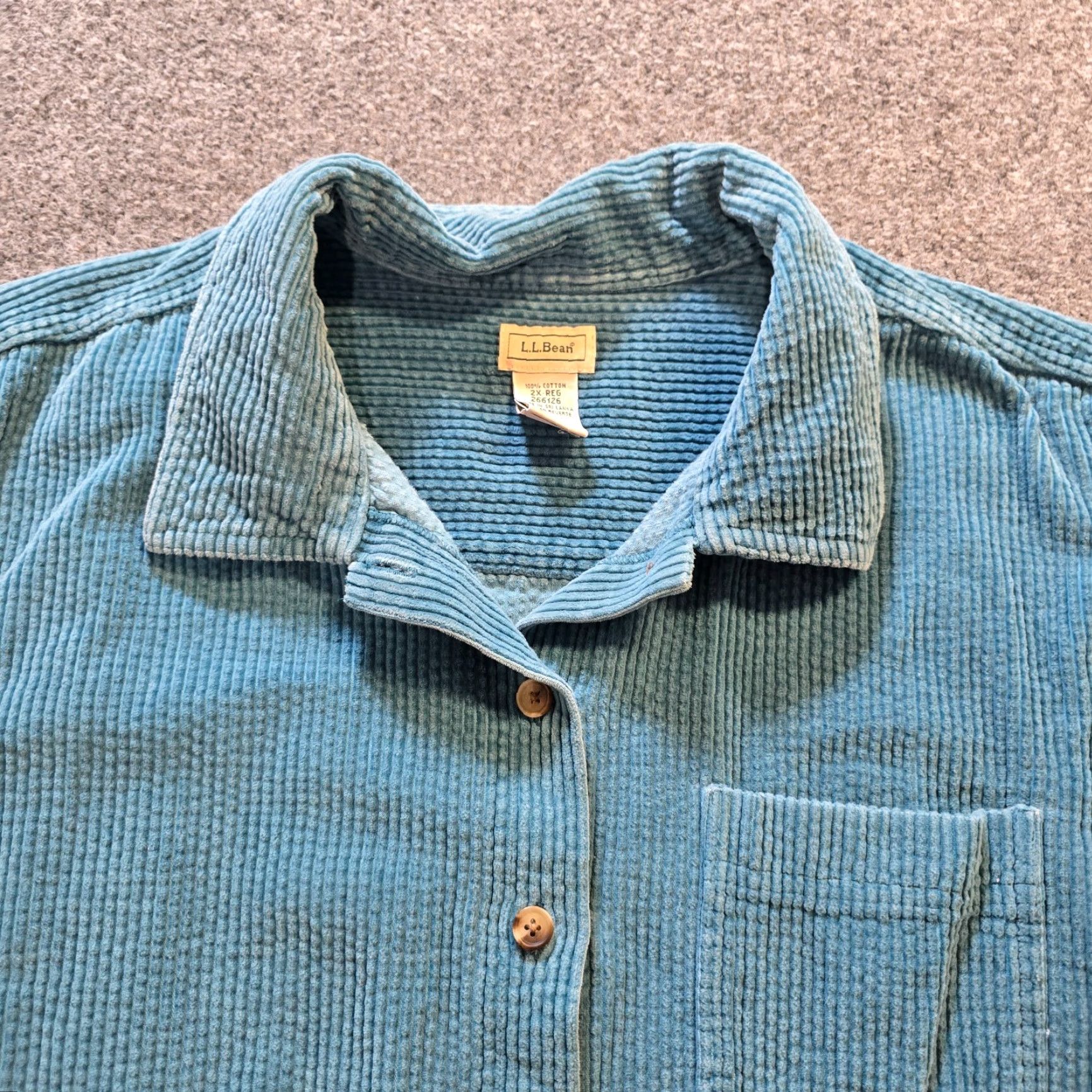 Vintage LL Bean Jacket Womens 2X Green Wide Wale Corduroy Shirt Shacket Casual Outdoors Size XXL / US 16-18 / IT 52-54 - 2 Thumbnail