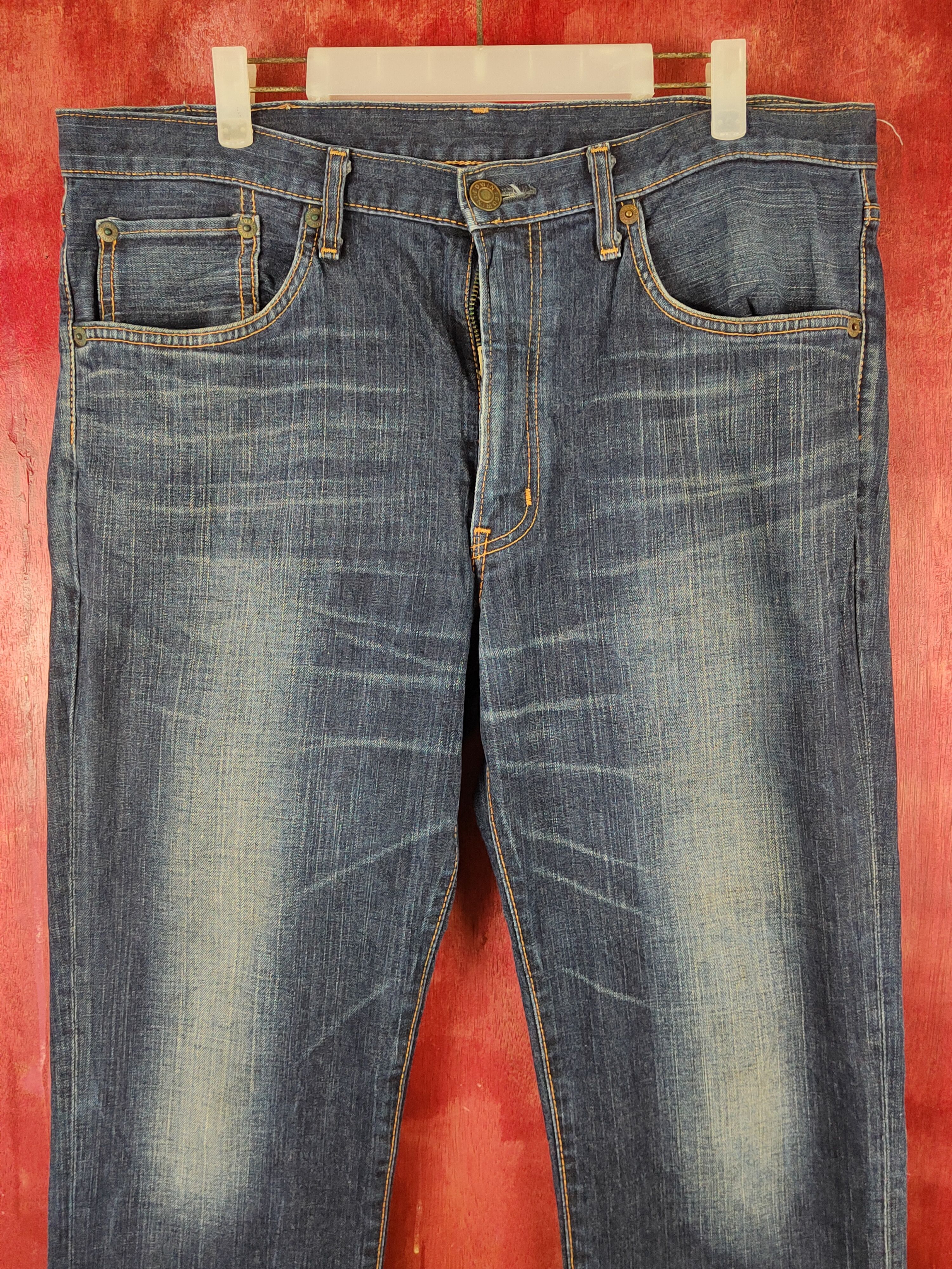 Edwin Edwin Dark Blue Distressed Ripped Jeans #S2249 Size US 37 - 2 Thumbnail