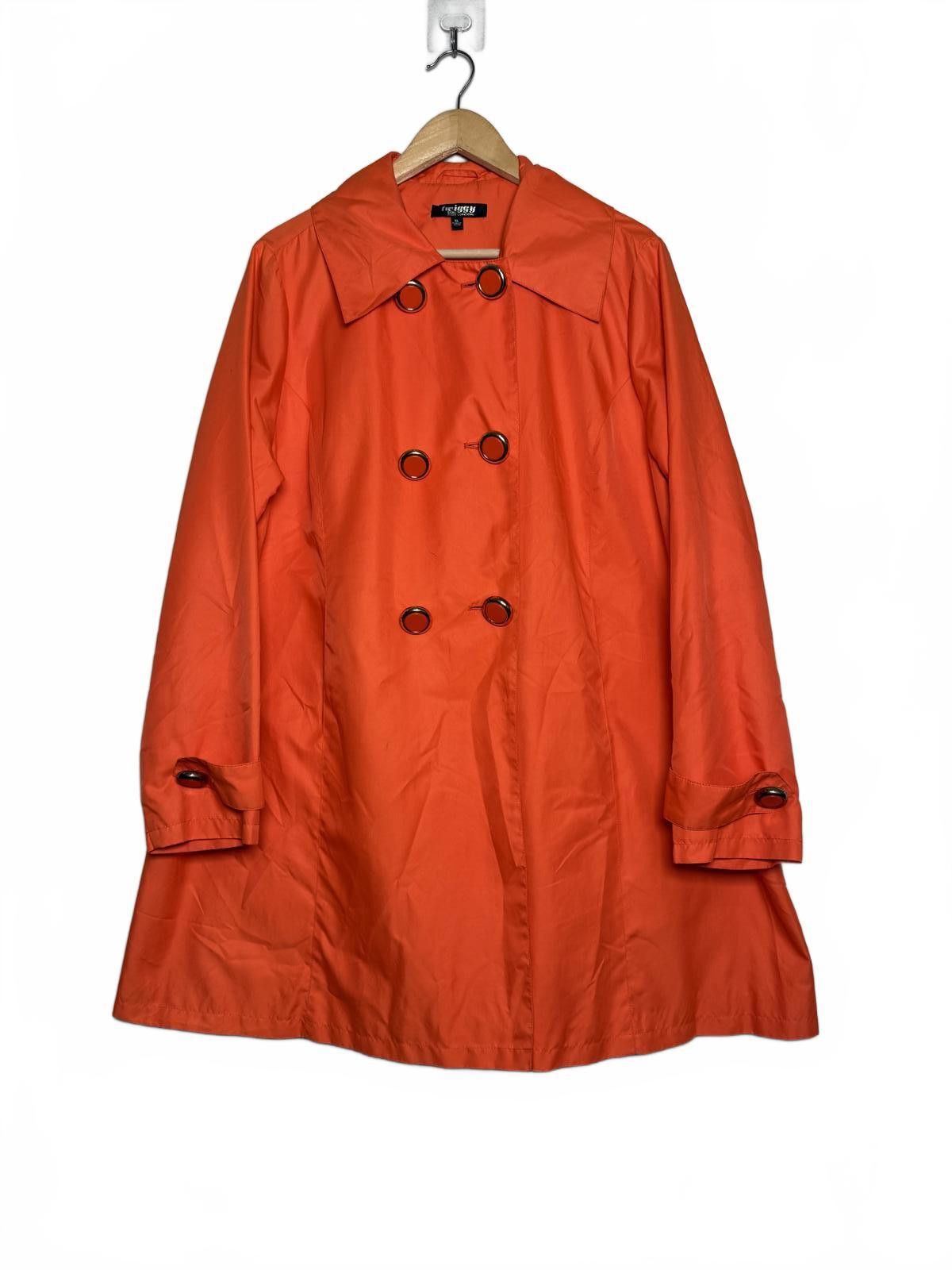 Other Stylish Vibrant Orange Women's Trench Coat Size XL / US 12-14 / IT 48-50 - 3 Thumbnail