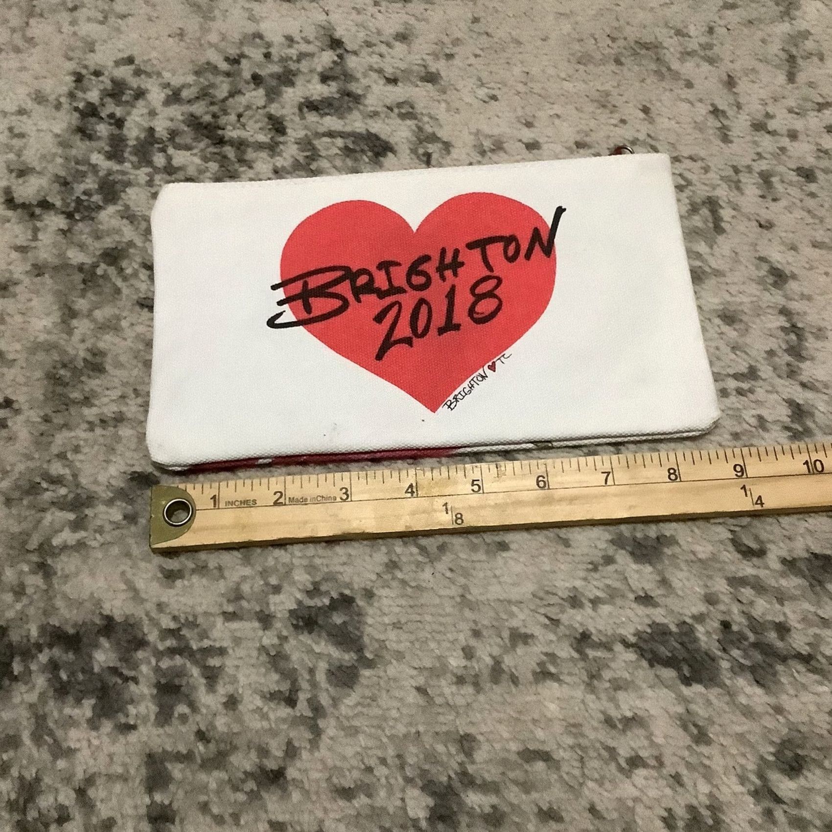 Brighton Brighton Heart Fashionistas Love From Brighton Canvas Zip Pouch Makeup Bag 2018 Small Travel Clutch Women Size ONE SIZE - 3 Thumbnail