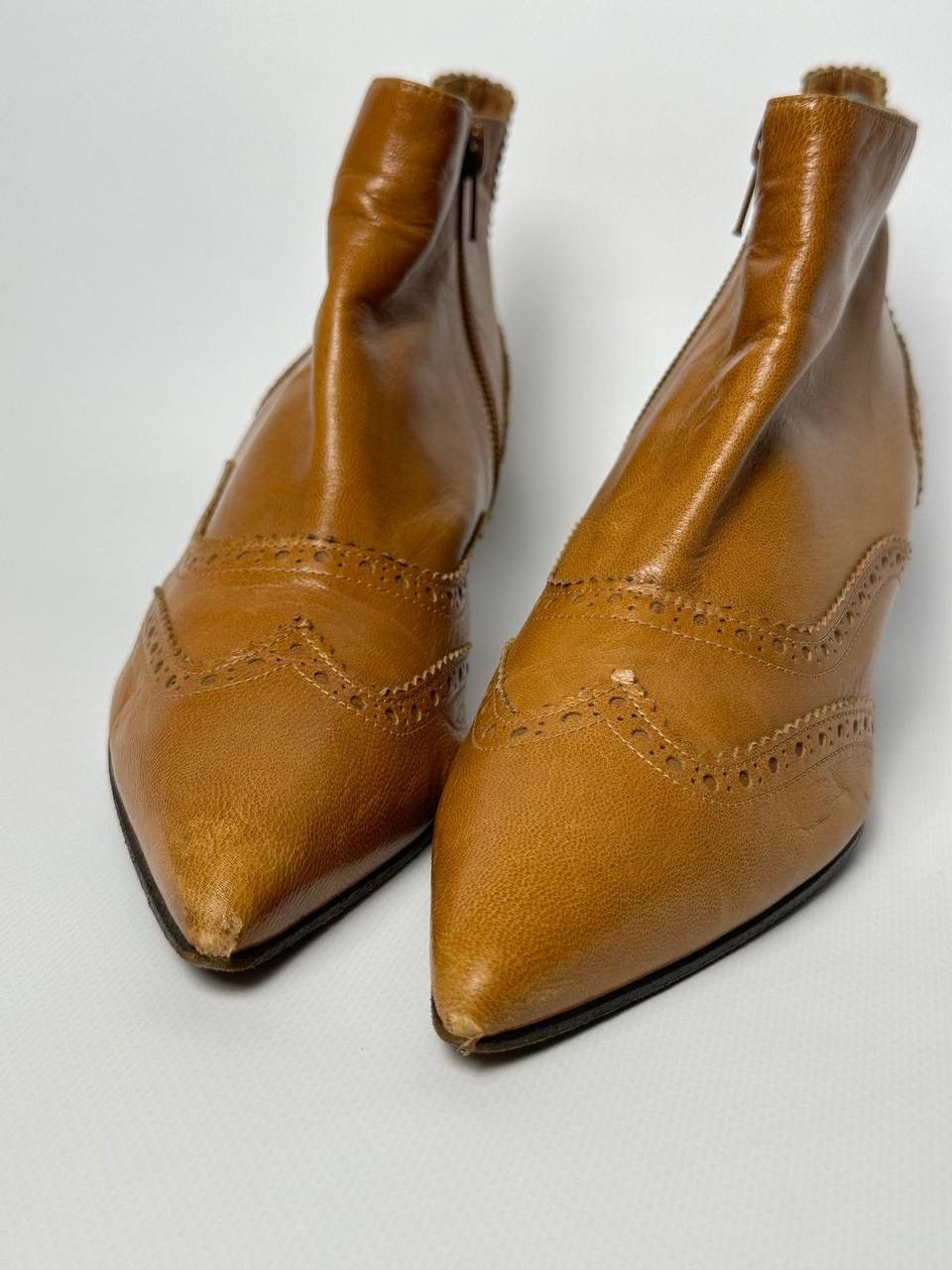 Veronique Branquinho Veronique Branquinho Brown Leather Ankle Boot Size US 8 / IT 38 - 5 Thumbnail