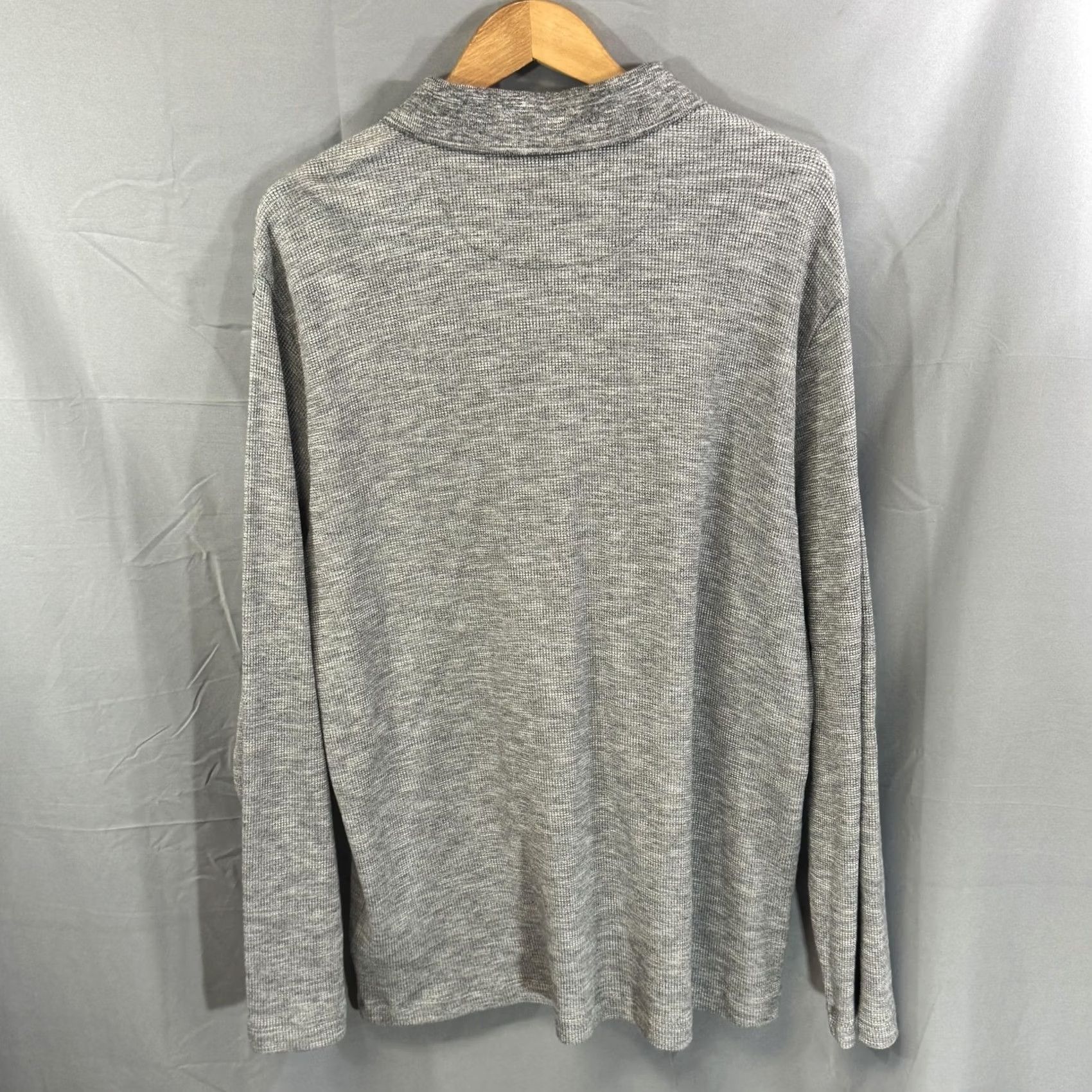 Vince Vince Sweater Mens 2XL Gray Waffle Knit Long Sleeve Polo Pullover Peru Casual Size US XXL / EU 58 / 5 - 2 Thumbnail