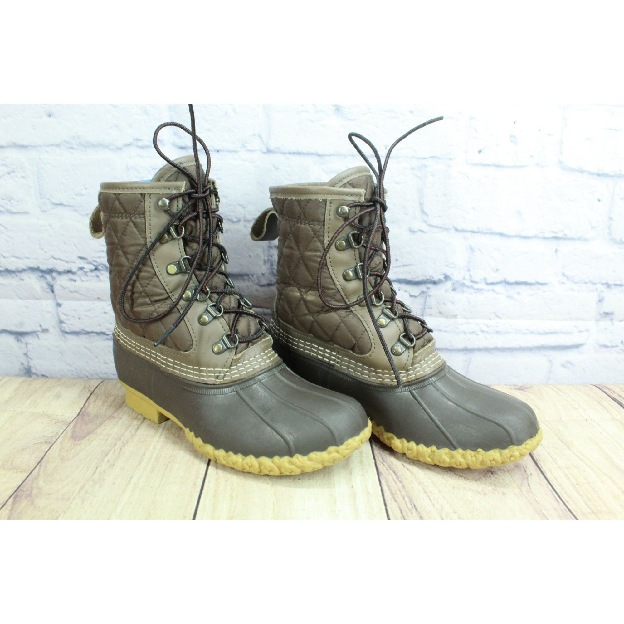 L.L. Bean LL Bean Brown Shearling Quilted Insulated Duck Boots Size US 6 / IT 36 - 3 Thumbnail