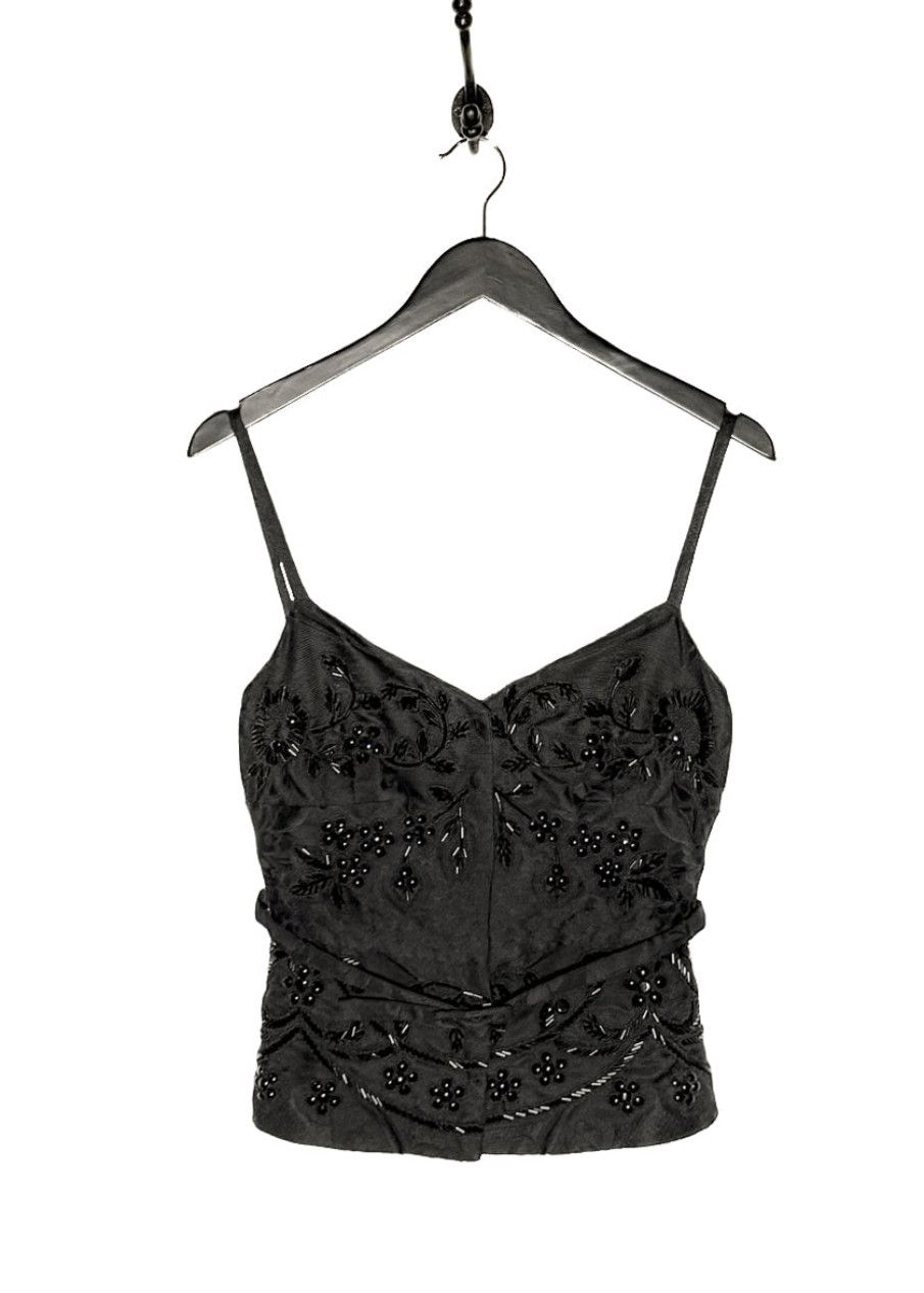 Valentino Valentino Black Beaded Bustier Top Size M / US 6-8 / IT 42-44 - 1 Thumbnail