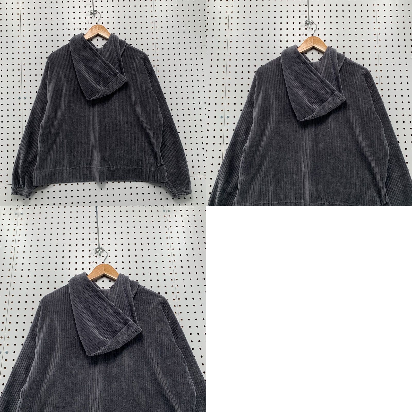 Vintage Aerie Corduroy Hoodie Sweatshirt Gray Womens Small Long Sleeve Pullover 24x22 Size S / US 4 / IT 40 - 9 Thumbnail