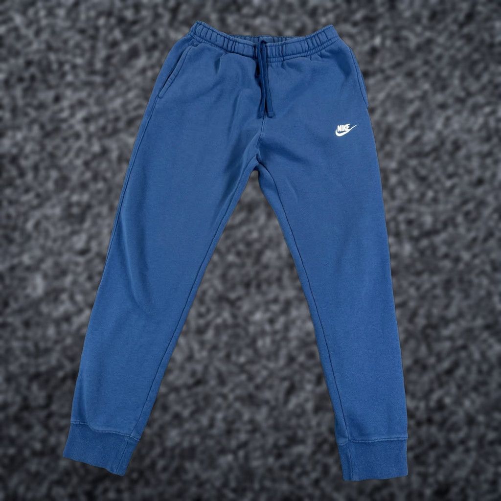 Nike Nike Jogger Pants Mens S Blue Fleece Sweatpants Cuffed Swoosh Logo Athletic Size US 29 - 1 Thumbnail