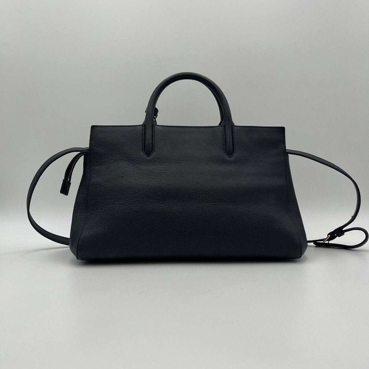 Yves Saint Laurent YSL Navy Blue Leather Rive Gauche Cabas Small Tote Size ONE SIZE - 3 Thumbnail