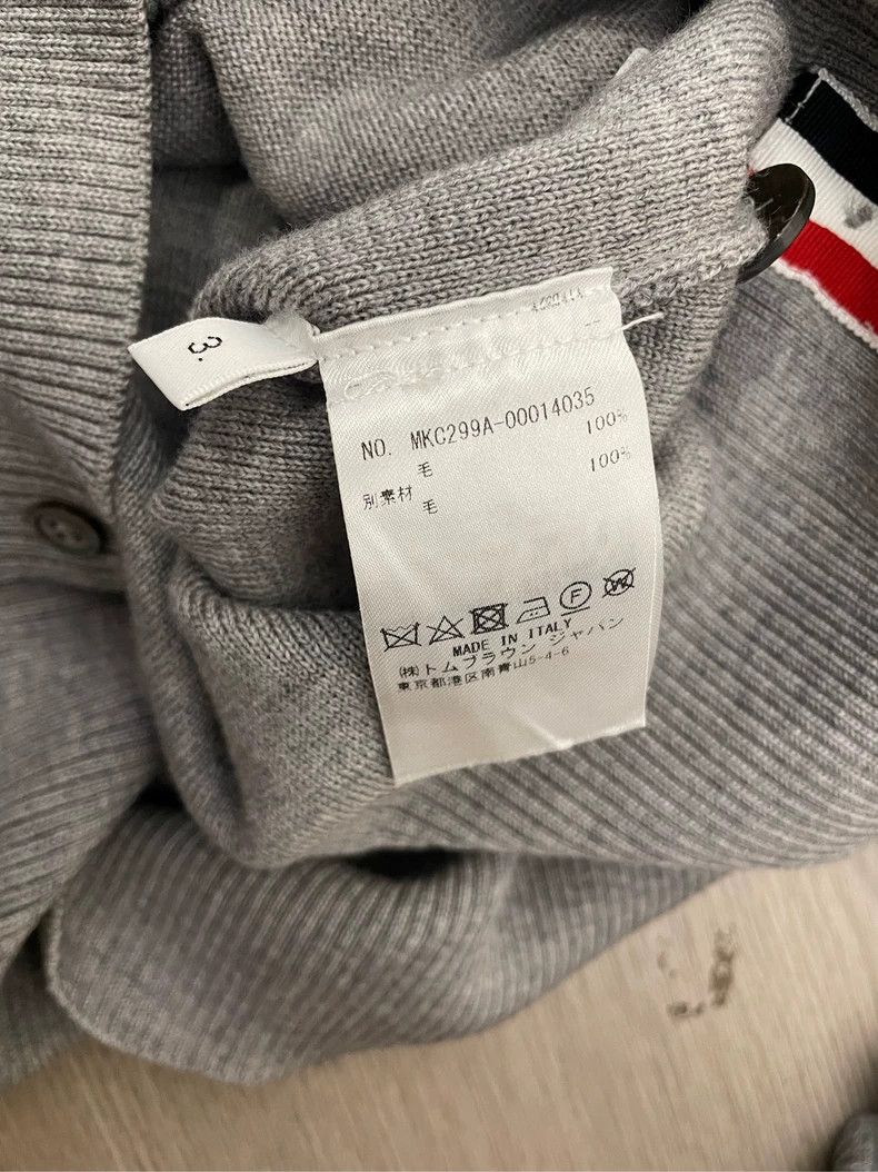 Thom Browne Thom Browne Gray four-striped wool cardigan jacket 2505-Nex Size US L / EU 52-54 / 3 - 6 Thumbnail