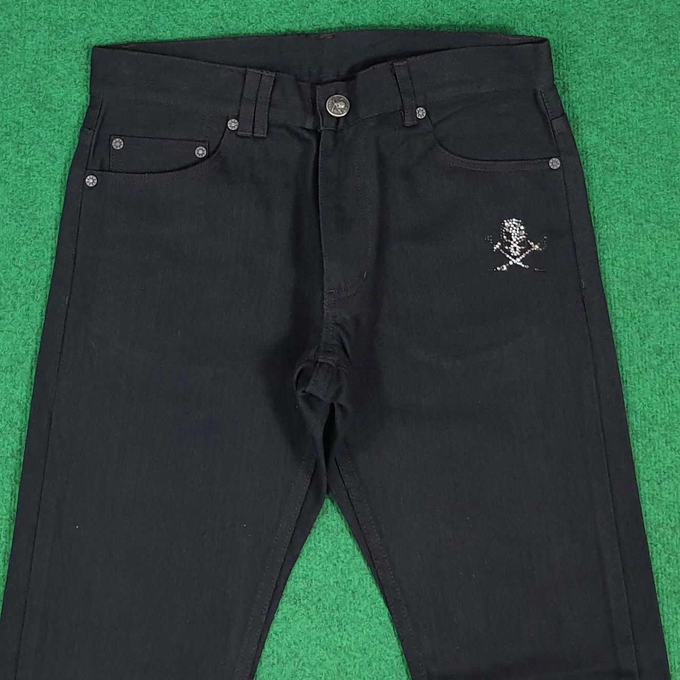 Japanese Brand Vintage Abordage Skull Rude Style Selvedge Pants C280N6 Size US 31 - 2 Thumbnail
