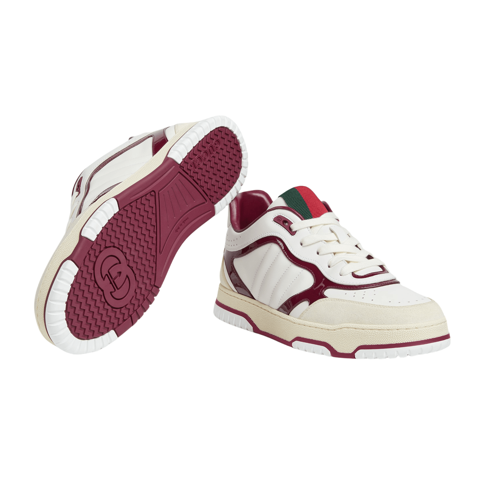 GUCCI Re-Web $1150 Men's White Lthr Snkrs New Auth.