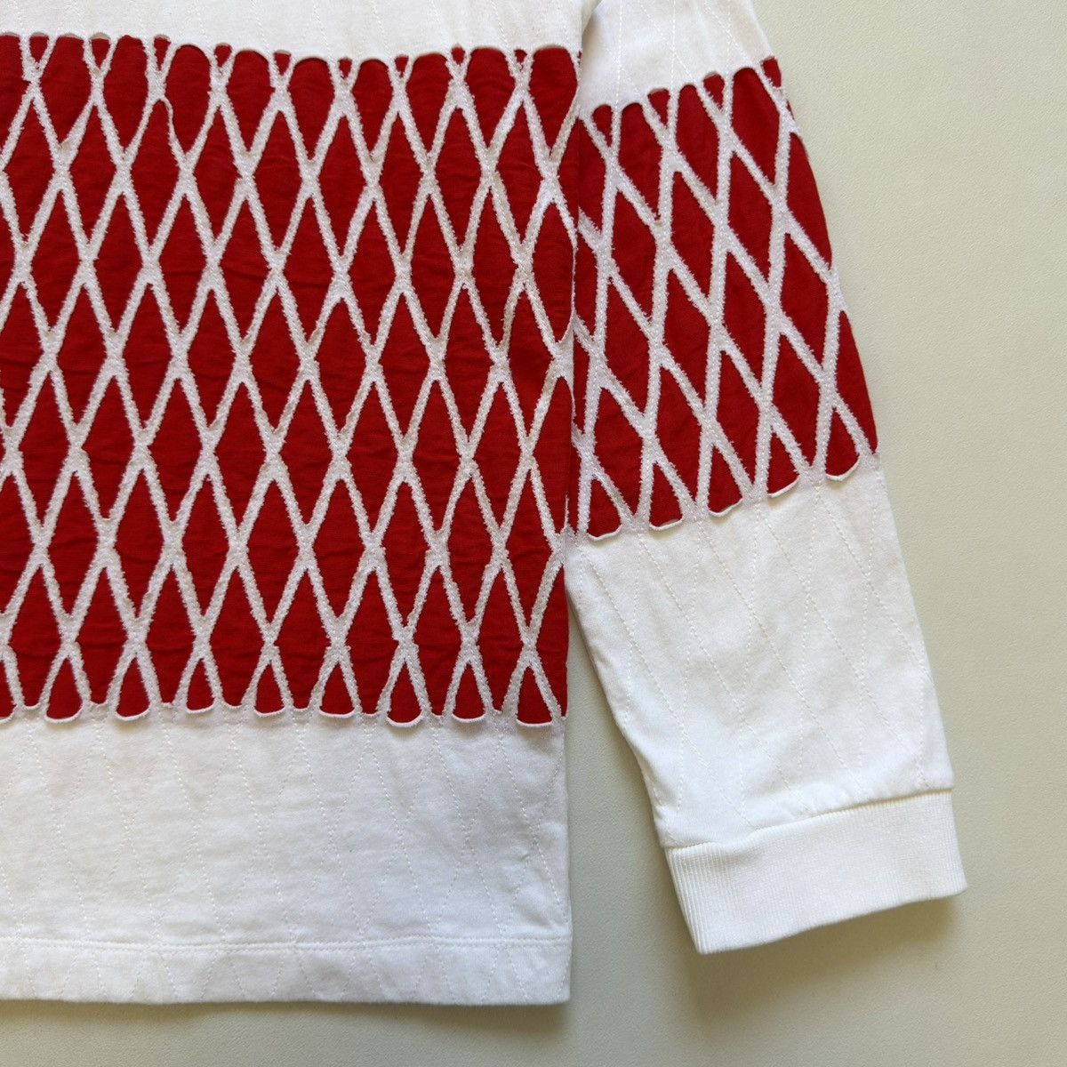 Stefan Cooke White/Red Cotton ‘Slashed’ Rugby Shirt Size US M / EU 48-50 / 2 - 10 Thumbnail