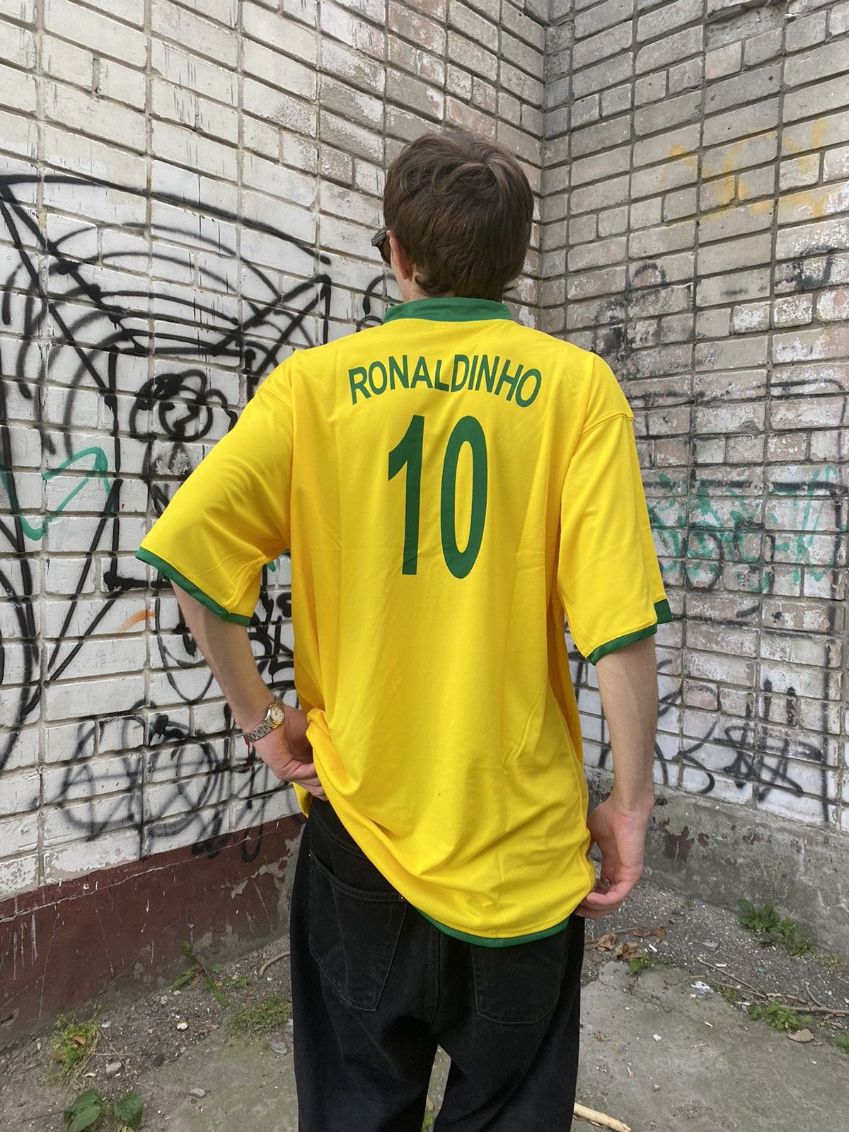Vintage Blokecore Vintage Brazil #10 RONALDINHO Soccer Jersey Size US XXL / EU 58 / 5 - 1 Thumbnail