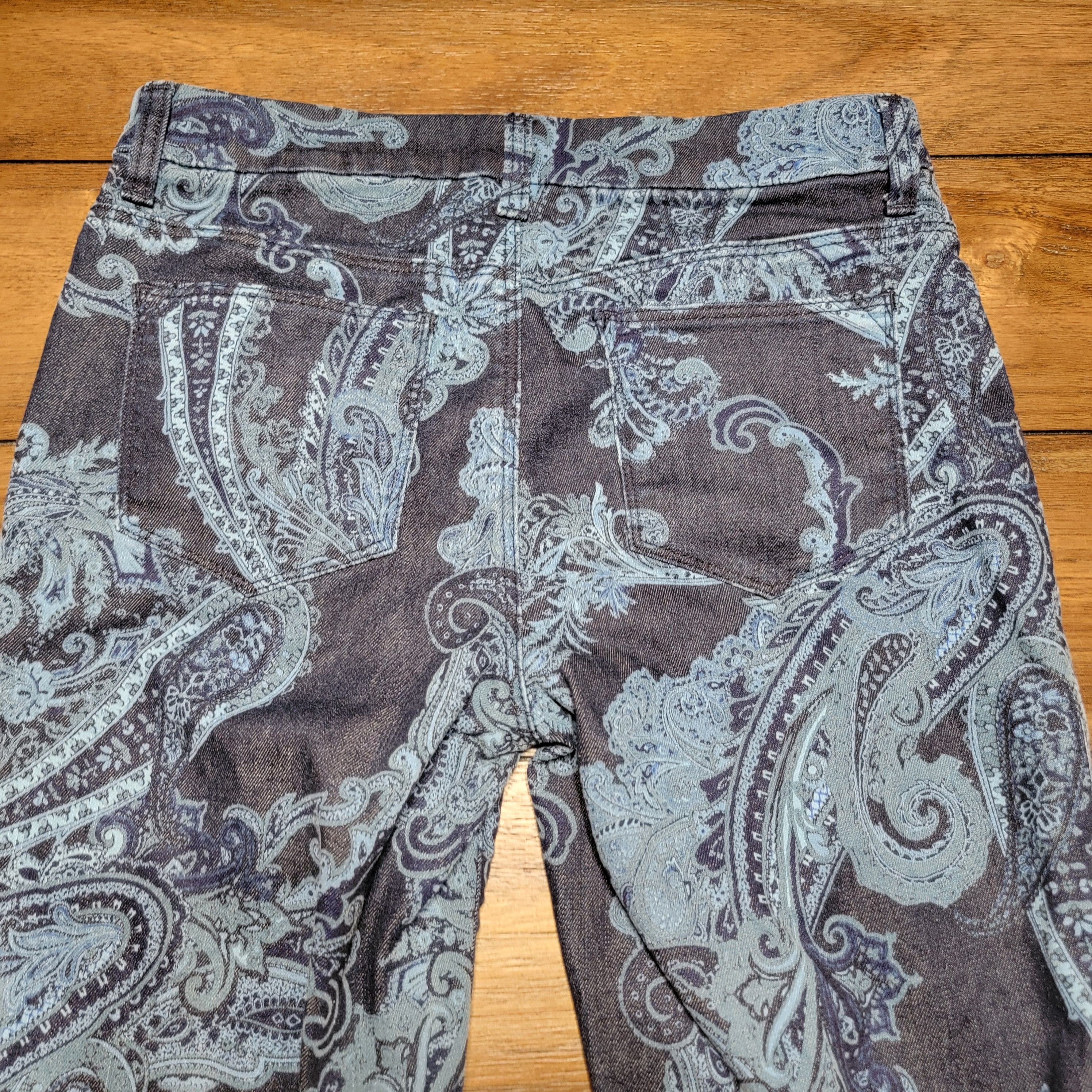 Chicos Chico's Girlfriend Slim Leg Paisley Pattern Pants - Size 00 Size 28" / US 6 / IT 42 - 4 Thumbnail