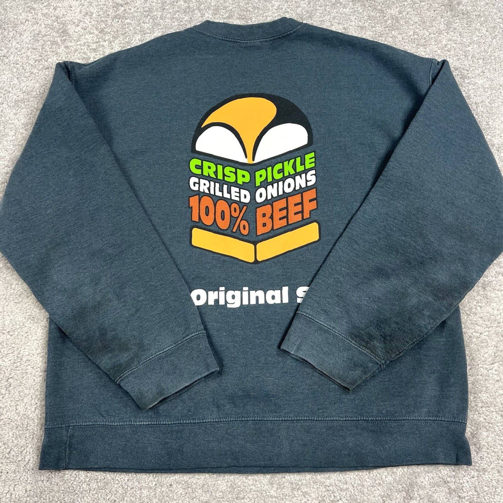 Gildan VINTAGE Gildan Sweatshirt Men Large Gray White Castle Retro Y2K Logo Graphic Print Stains Size US L / EU 52-54 / 3 - 6 Thumbnail