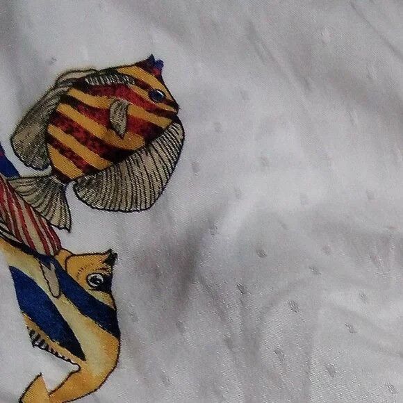 Other Vintage Alex Colman Tropical Reef Fish Polyester Disco Shirt Size US L / EU 52-54 / 3 - 6 Thumbnail