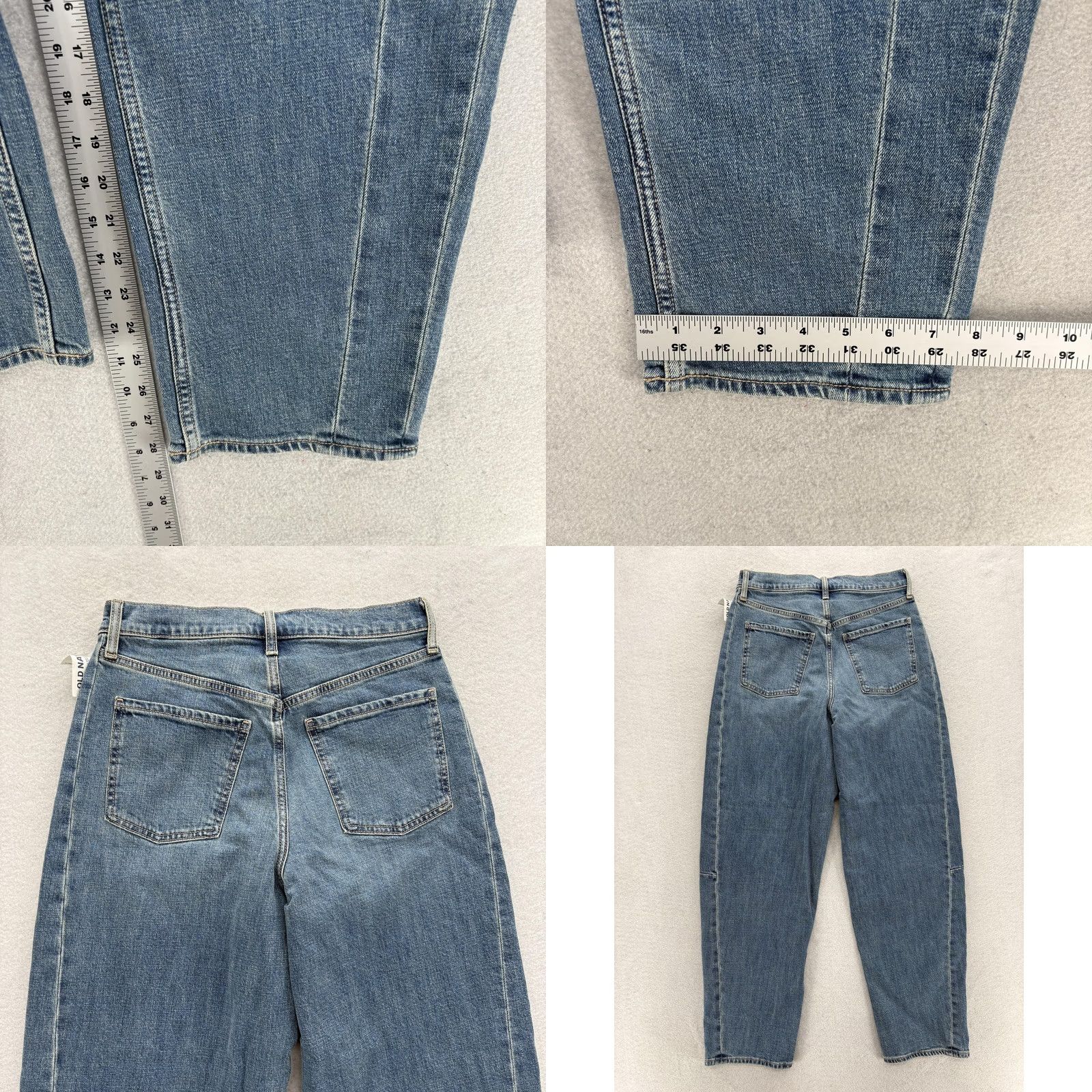 Old Navy Old Navy Womens 4 Tall Blue Relaxed Stretch Barrel Leg Jeans High Rise Denim NWT Size 27" / US 4 / IT 40 - 8 Thumbnail