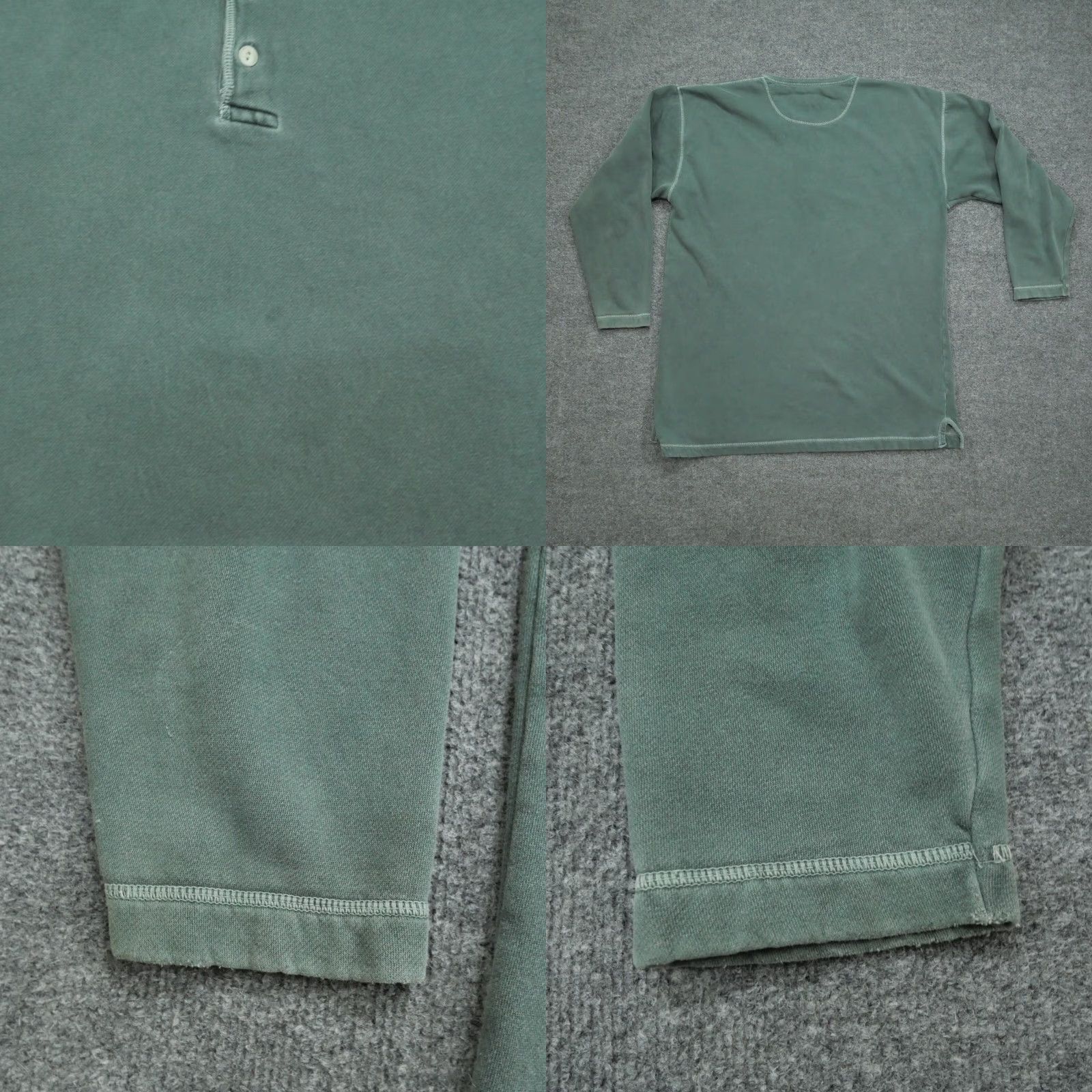 Abercrombie & Fitch VINTAGE Abercrombie & Fitch Sweatshirt Adult Large Green Faded Henley Distressed 90s Mens Size US L / EU 52-54 / 3 - 8 Thumbnail