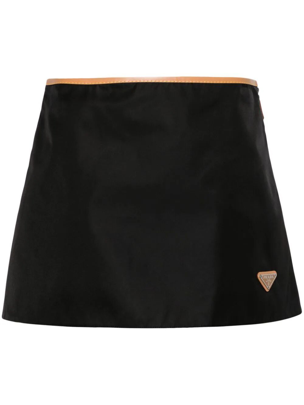 image of Prada Logo Mini Skirt Size 36 in Black, Women's