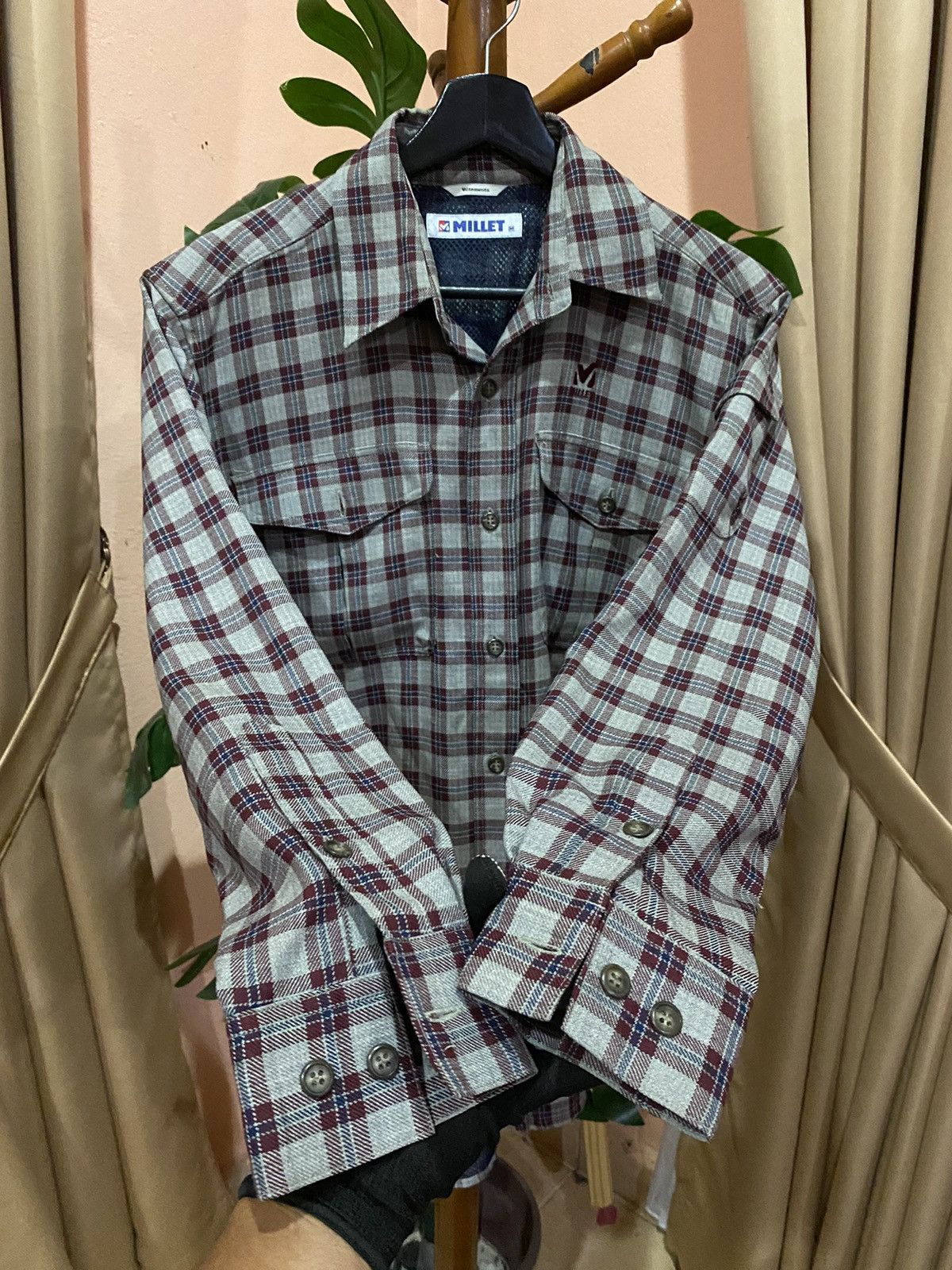 Vintage Vintage Millet Plaid Outdoor Shirt Breathable Lightweight Size US M / EU 48-50 / 2 - 5 Thumbnail