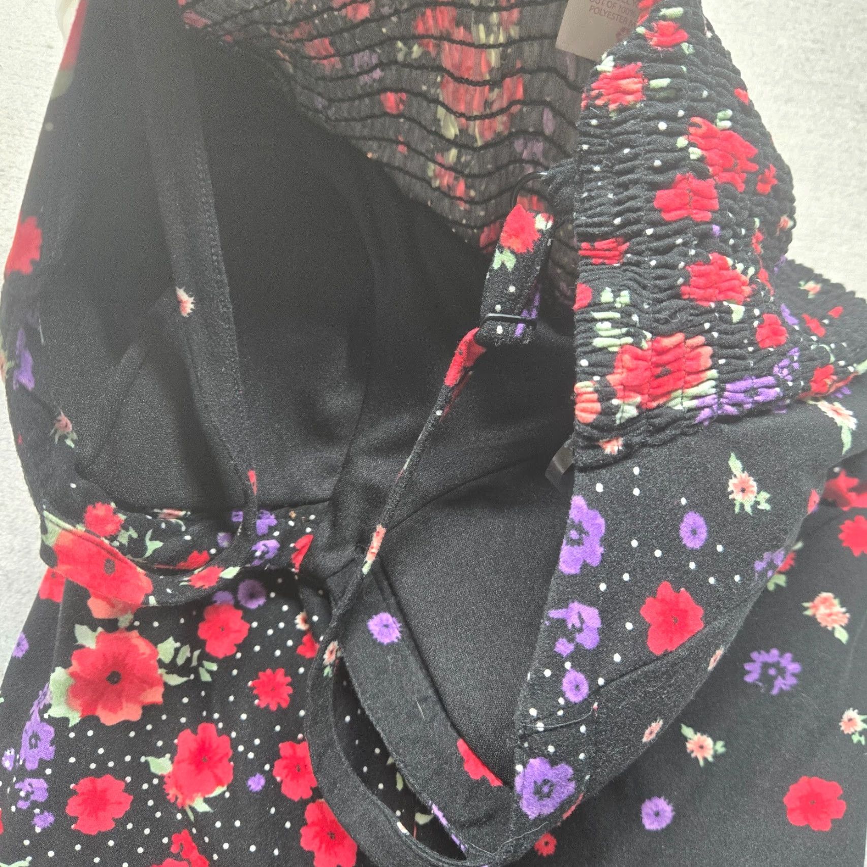 Vintage No Boundries Black Floral Romper Jumpsuit Built In Bra Adult Women’s XS 1 Size 28" / US 6 / IT 42 - 3 Thumbnail