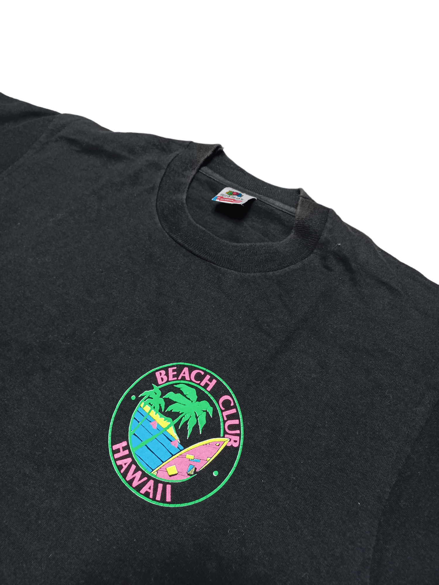 Fruit Of The Loom 1990! VINTAGE MADE IN USA FOTL HAWAII BEACH CLUB TEE Size US L / EU 52-54 / 3 - 4 Thumbnail