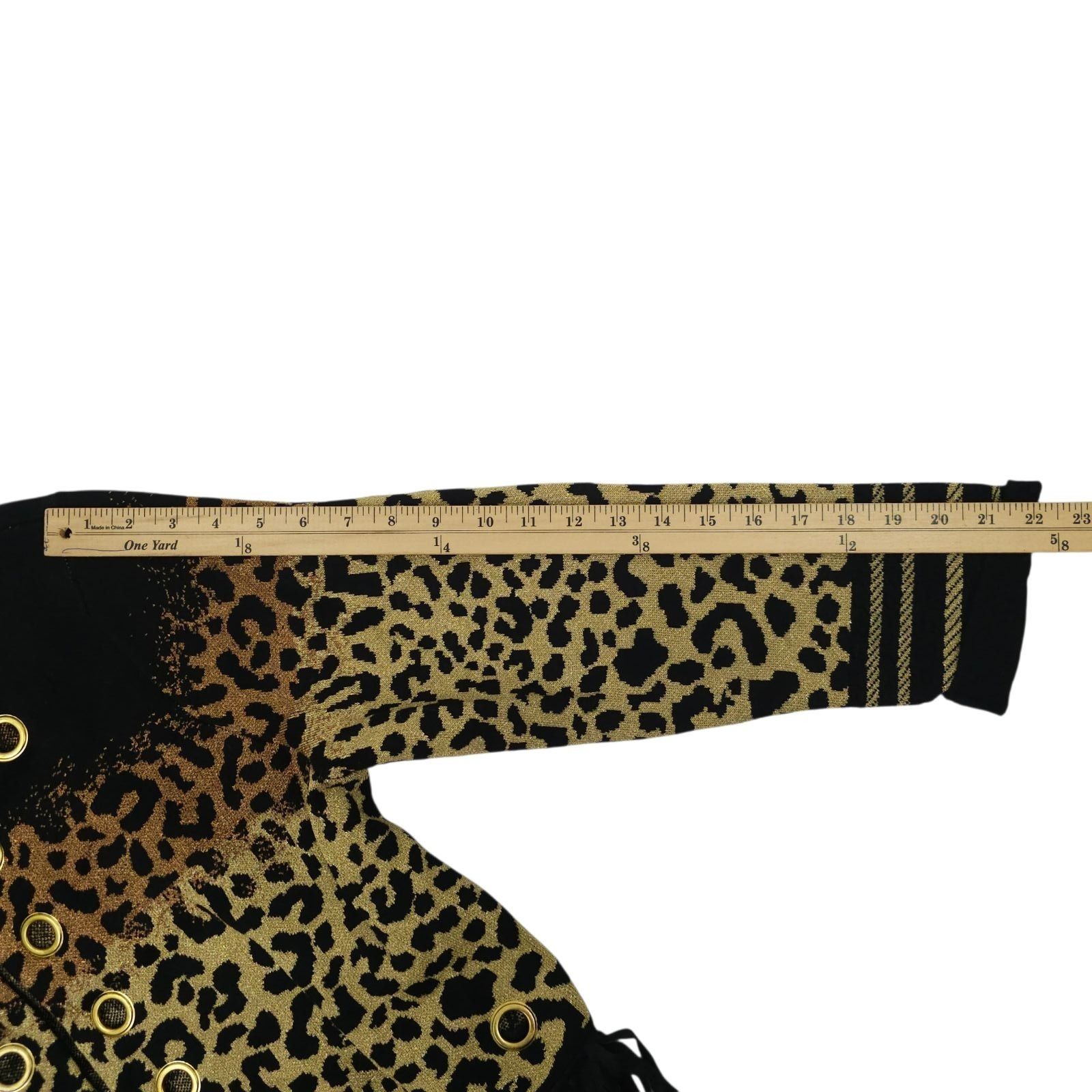 Other Berek Leopard Print Cardigan XL Gold Grommet Fringe Sweater Size XL / US 12-14 / IT 48-50 - 6 Thumbnail