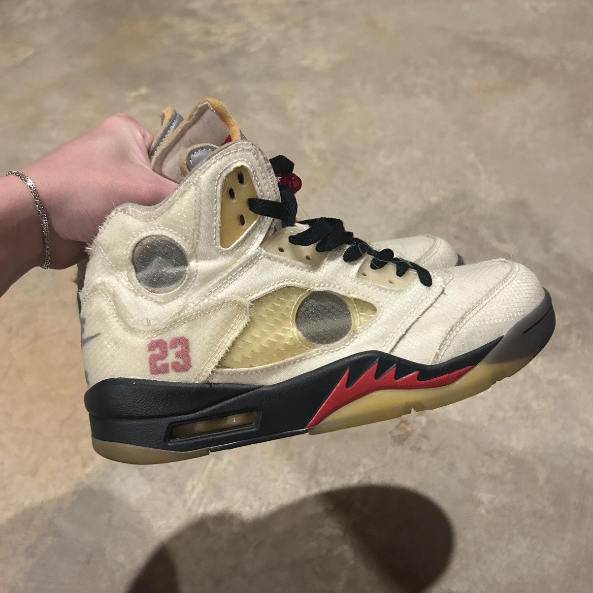 Jordan Brand × Nike × Off-White Air Jordan 5 Retro Off-White Sail 2020 US 7.5 Size US 7.5 / EU 40-41 - 7 Thumbnail