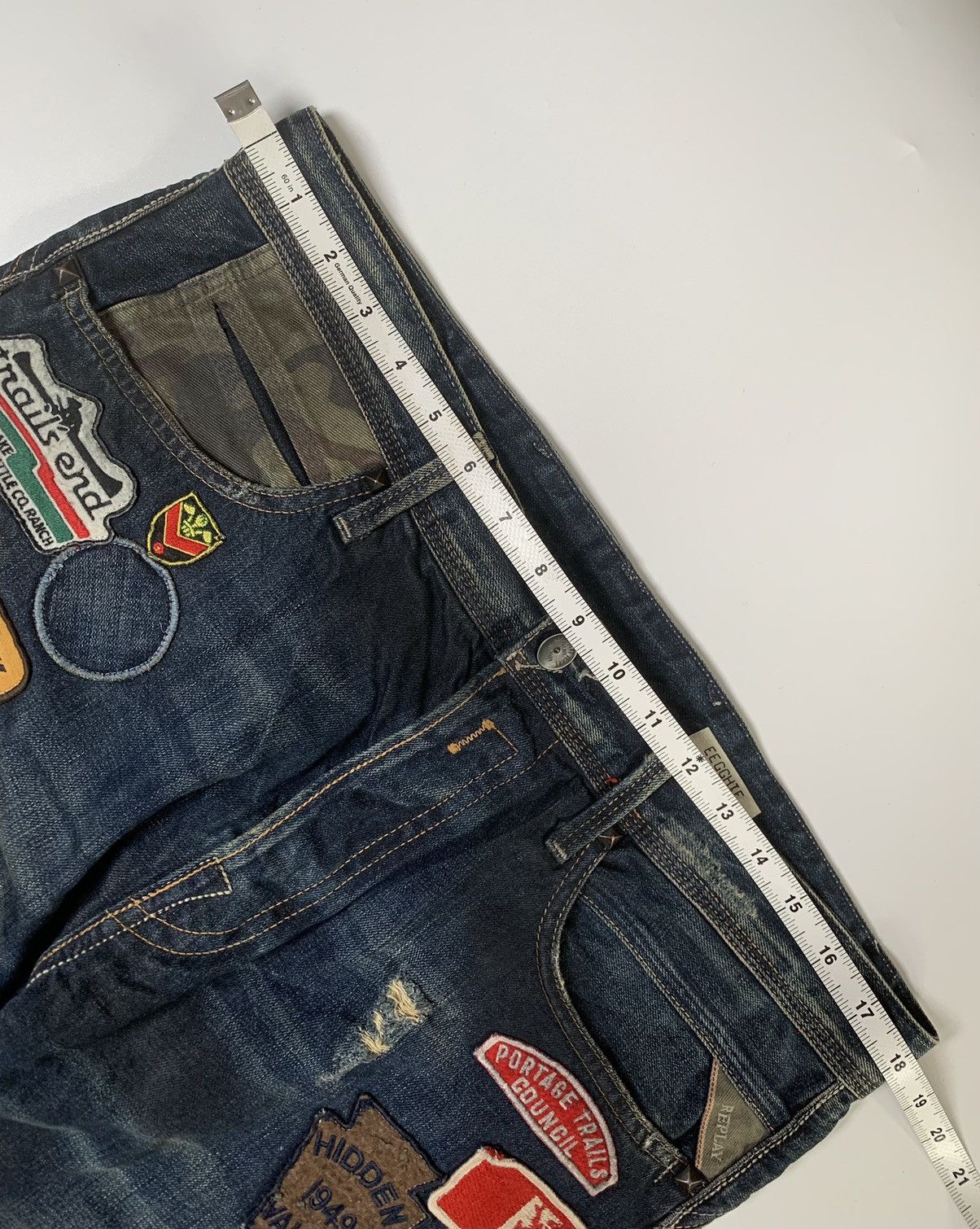 Replay 👽 Replay with patch distressed mudmax denim👽 Size US 33 - 10 Thumbnail