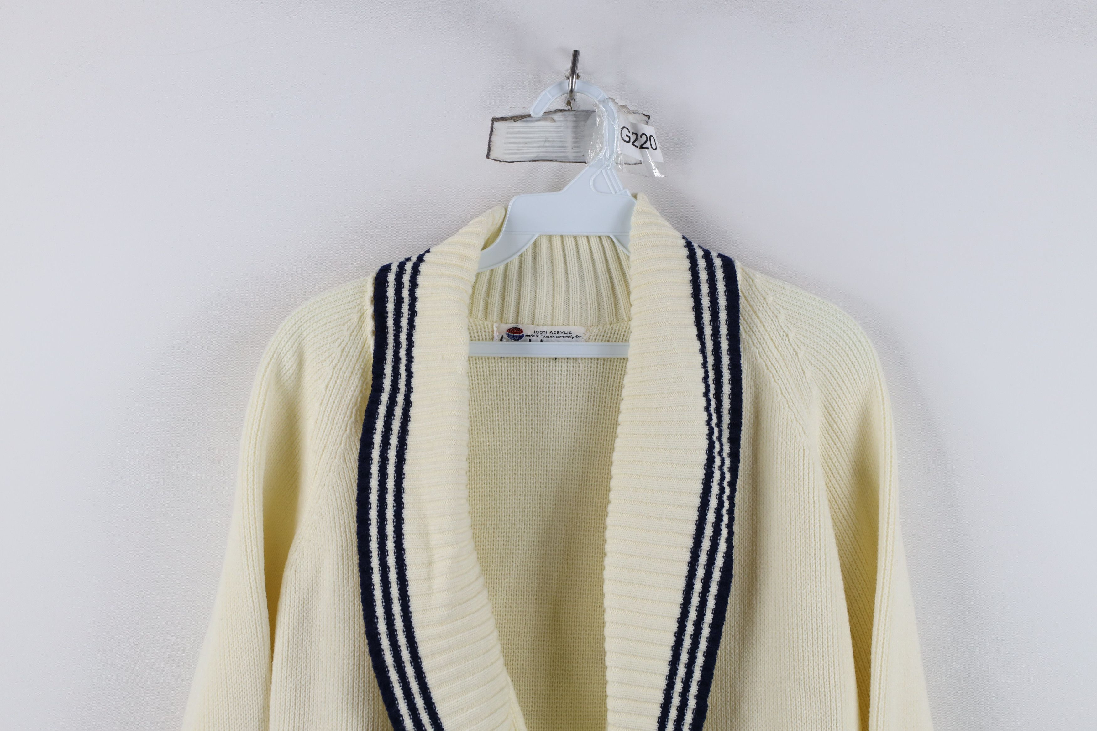 Vintage Vintage 70s Dapper Ribbed Knit Open Front Cardigan Sweater Size L / US 10 / IT 46 - 2 Thumbnail