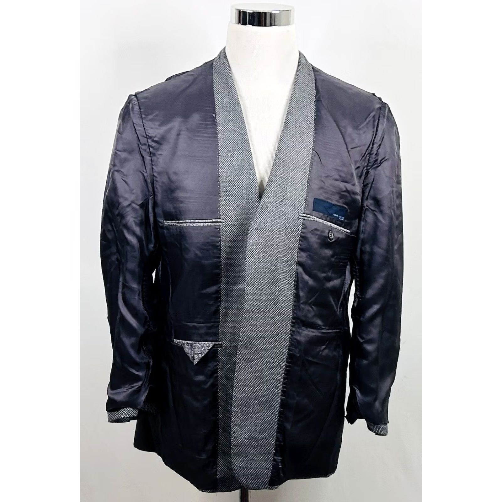 Joseph Abboud Joseph Abboud Sport Coat 42R Wool Silk Gray Knit Two-Button Lined Double-Vented Jacket Mens Regular Size US XS / EU 42 / 0 - 7 Thumbnail