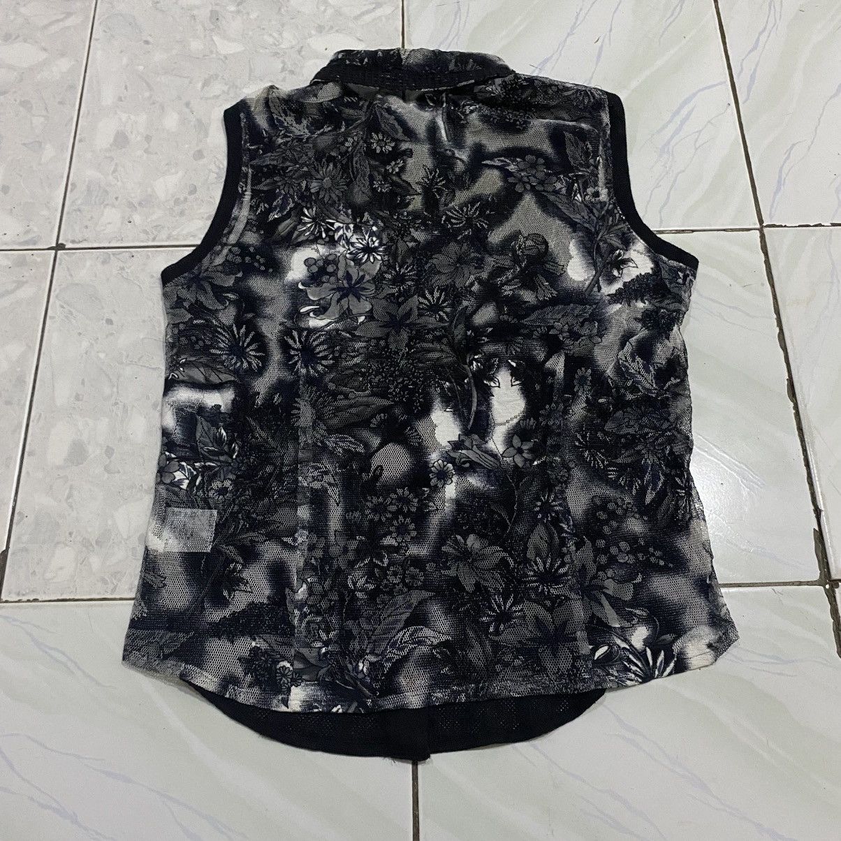 If Six Was Nine Japanese Brand Pinore Collection Mesh Button Up Sleeveless Size XS / US 0-2 / IT 36-38 - 5 Thumbnail