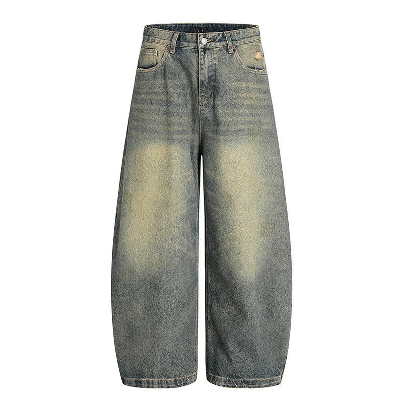 Vintage Retro men's distressed loose washed straight leg jeans Size US 32 / EU 48 - 1 Thumbnail