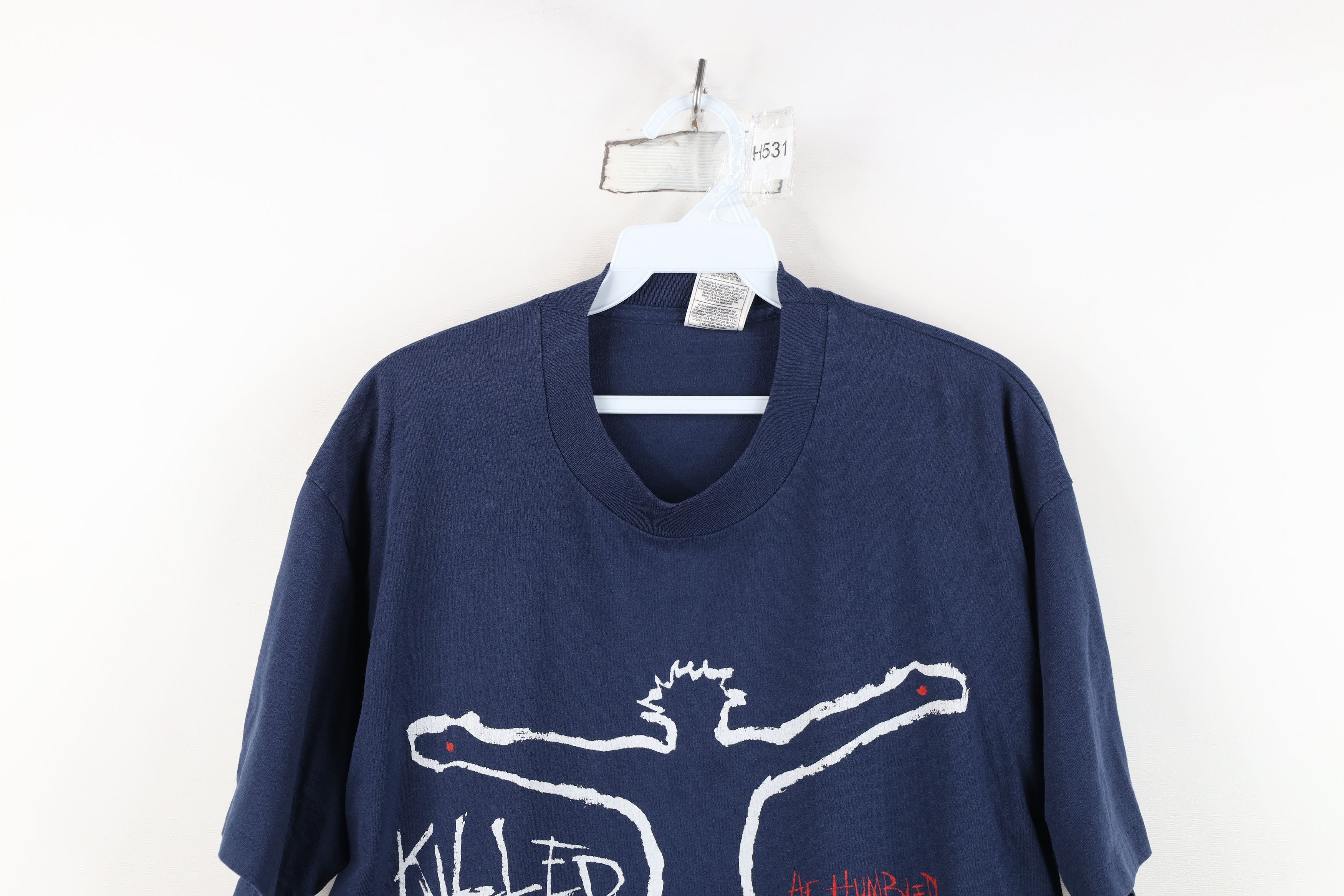 Vintage Vintage 90s Killed In the Line of Duty Jesus T-Shirt Size US L / EU 52-54 / 3 - 2 Thumbnail