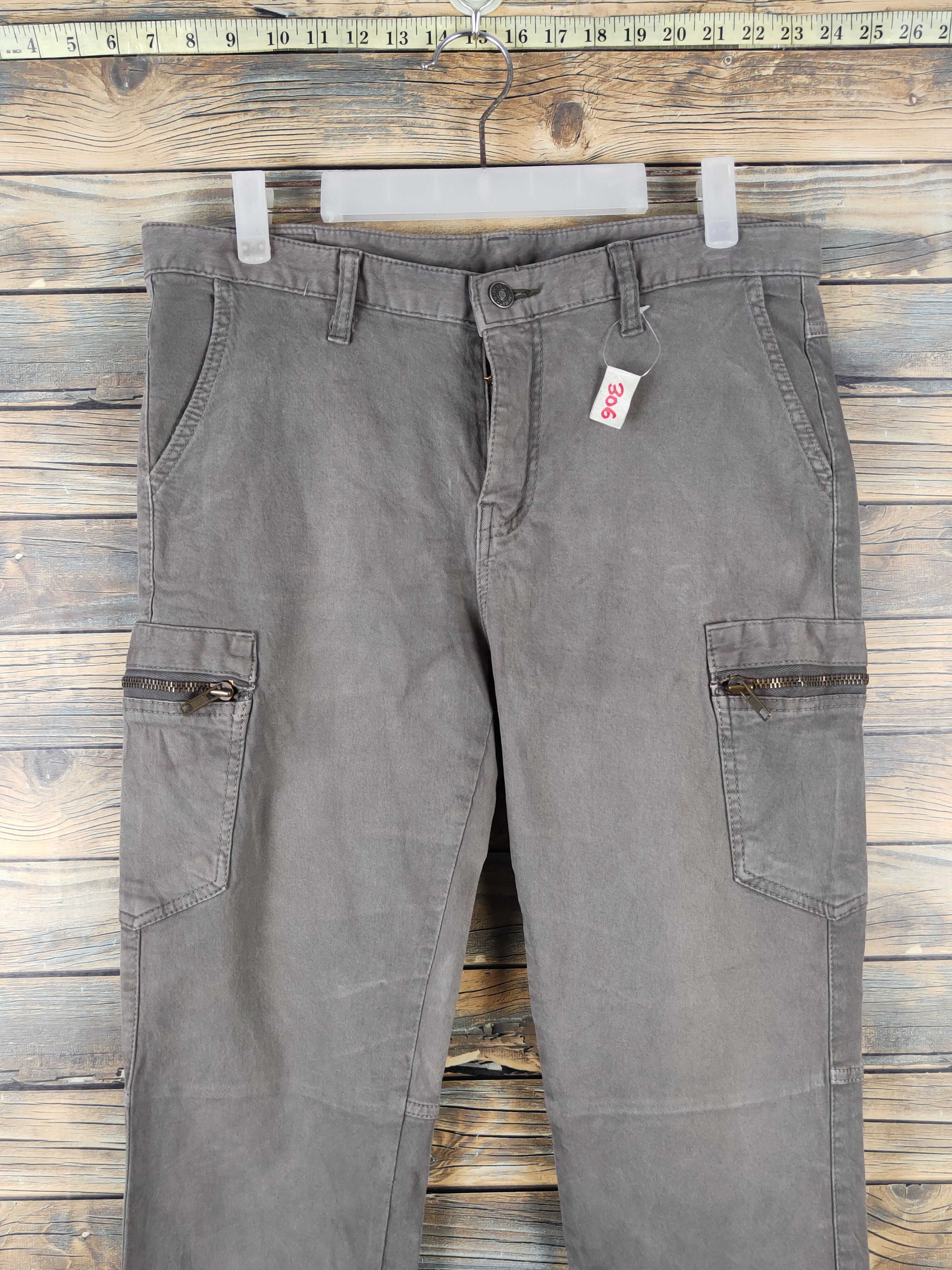 Japanese Brand DL Dcustom Dark Gray Faded Multipocket Cargo Pants #306 Size US 33 - 2 Thumbnail
