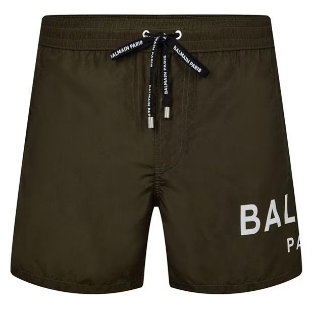 image of Balmain O1G2R1Mq0324 Swim Shorts In Khaki, Men's (Size 30)